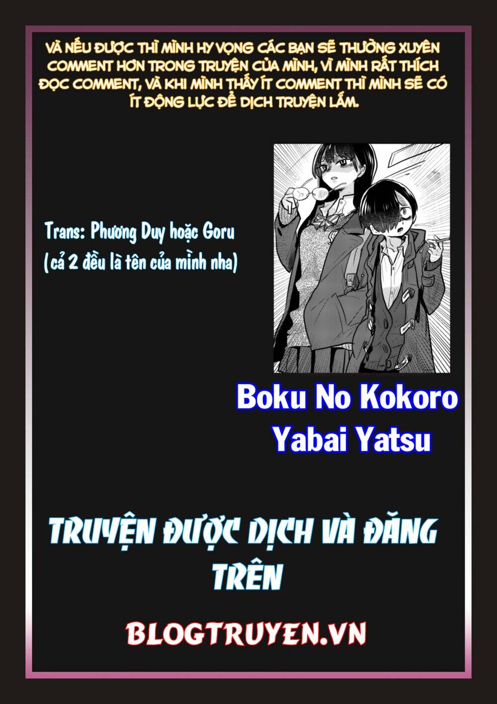 Boku No Kokoro No Yabai Yatsu Chapter 30 - Trang 2