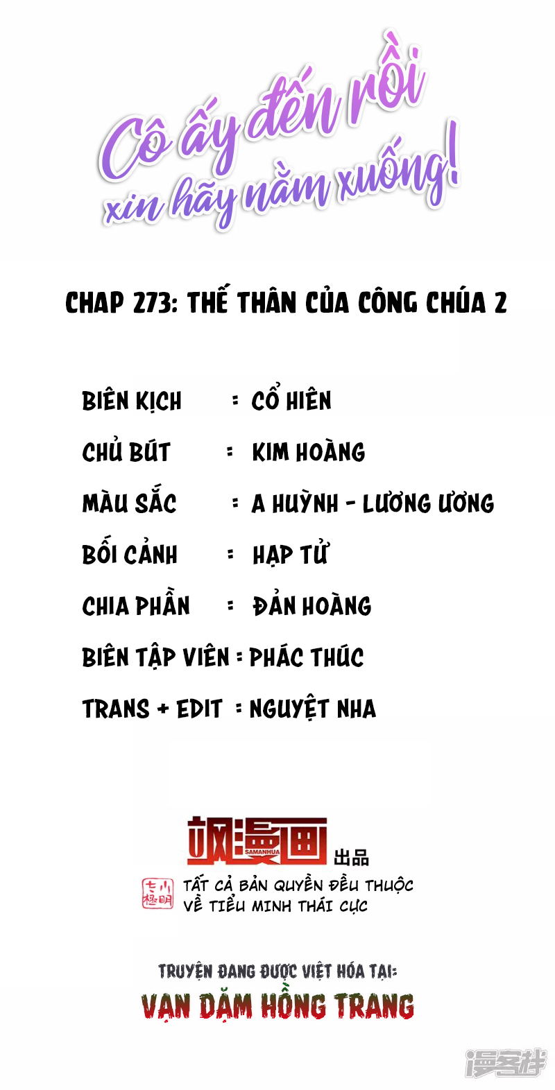 Cô Ấy Đến Rồi, Xin Hãy Nằm Xuống! Chapter 273 - Trang 2
