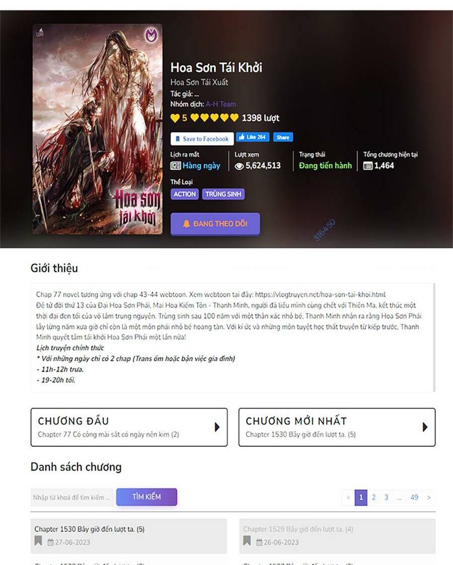 Hoa Sơn Tái Xuất Chapter 106 - Trang 2