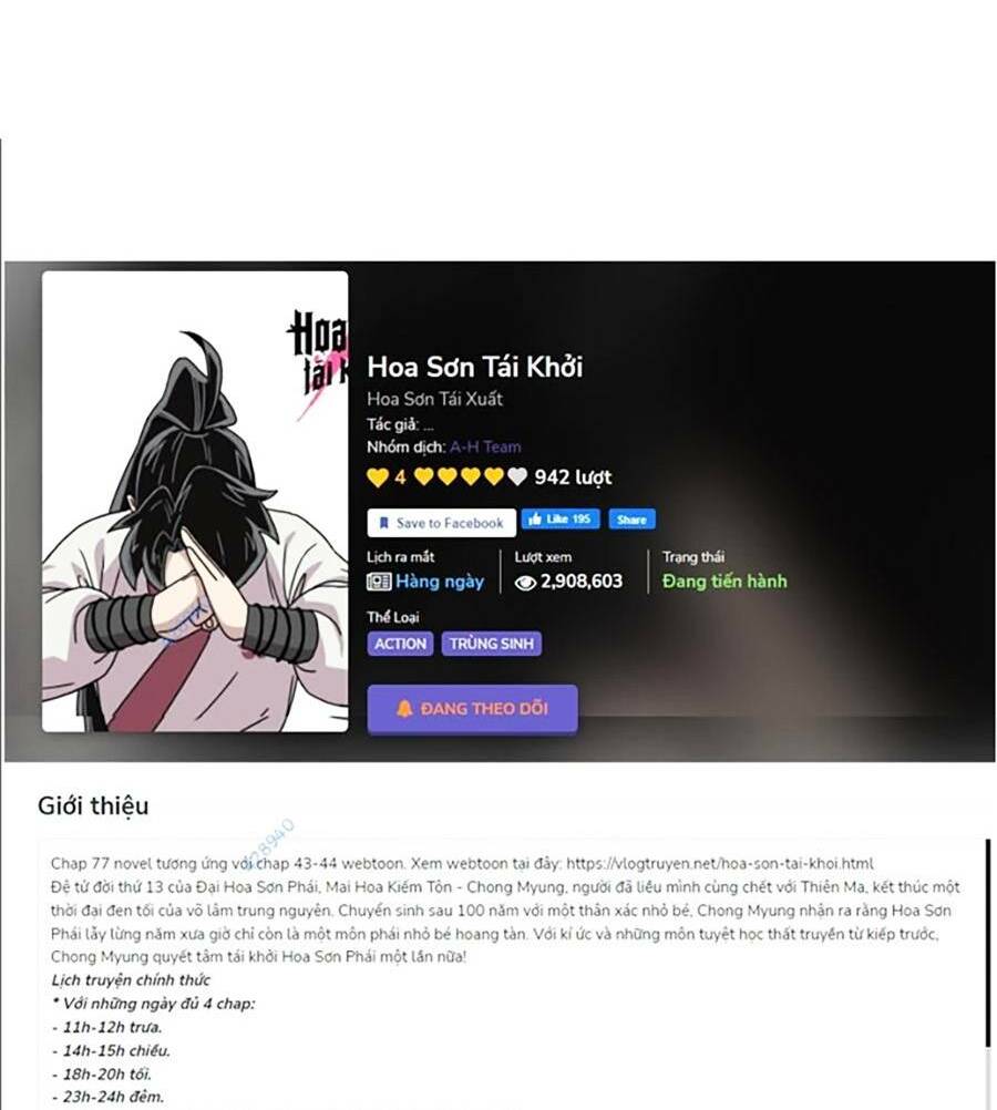 Hoa Sơn Tái Xuất Chapter 73 - Trang 2