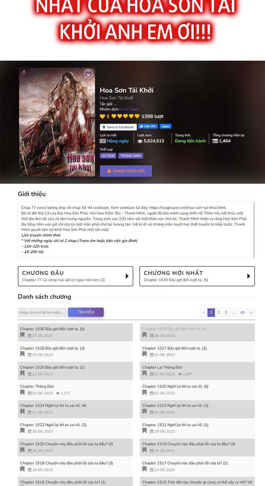 Hoa Sơn Tái Xuất Chapter 86 - Trang 2