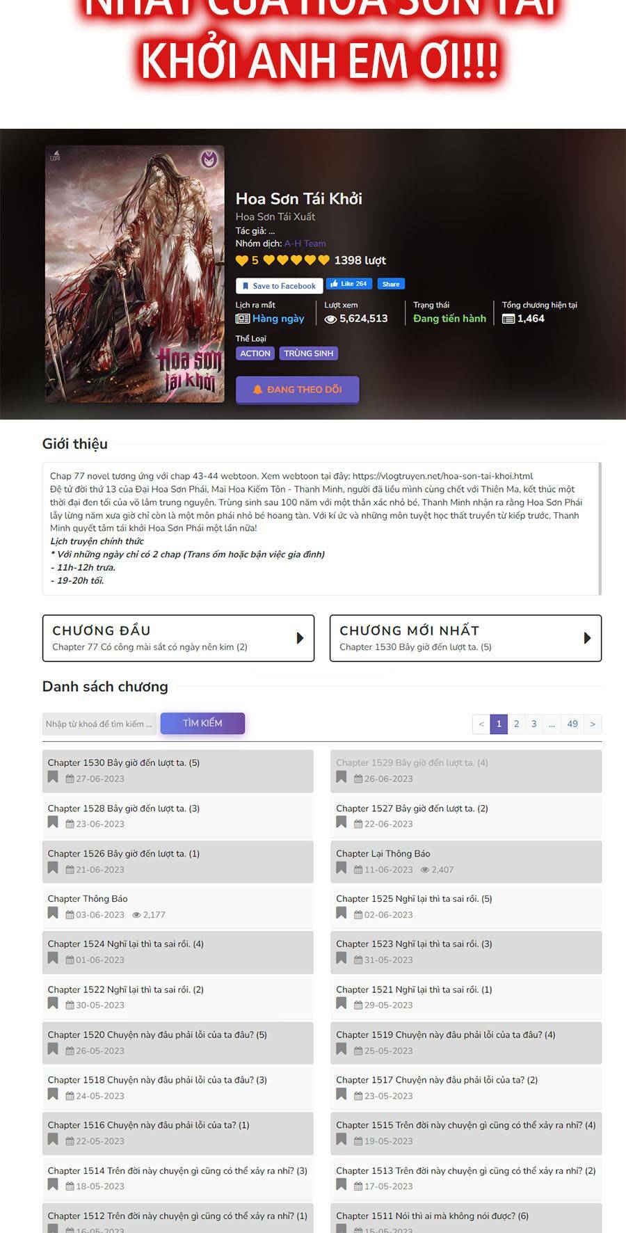 Hoa Sơn Tái Xuất Chapter 89 - Trang 2