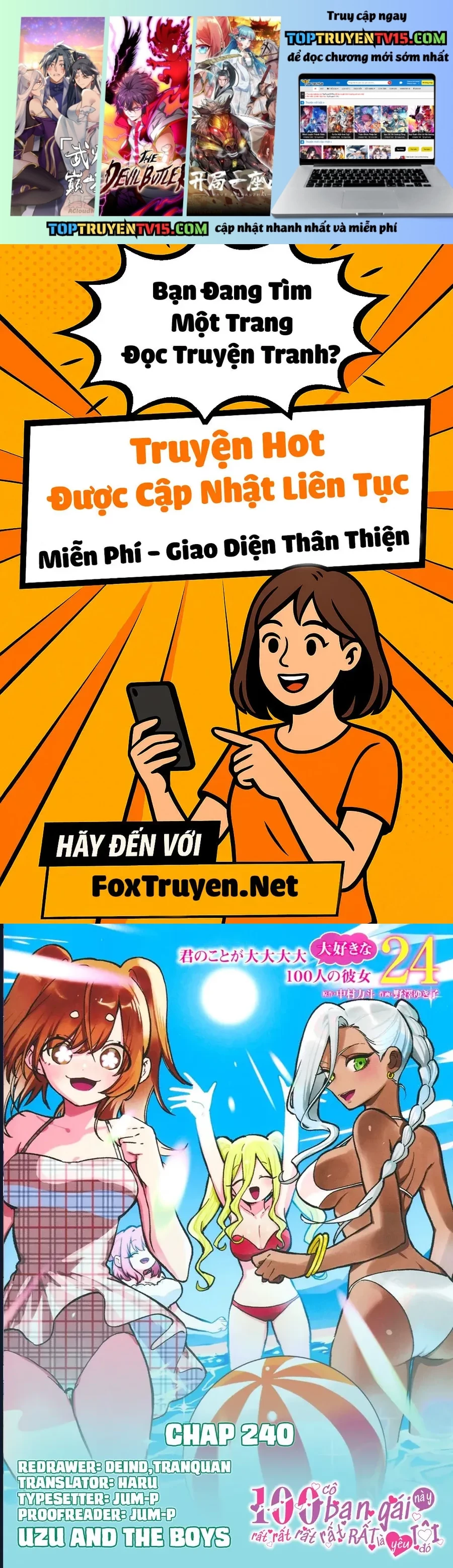 Kimi No Koto Ga Dai Dai Dai Dai Daisuki Na 100-Nin No Kanojo Chapter 240 - Trang 2