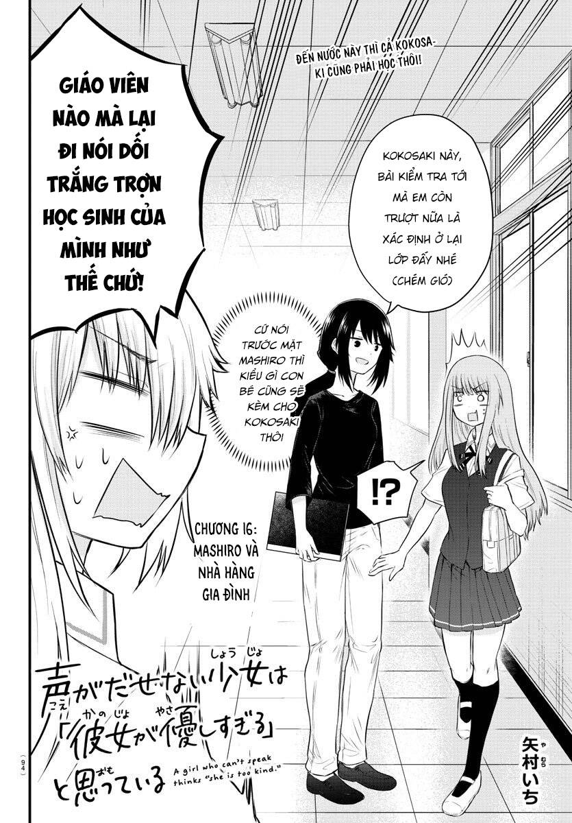 Koe Ga Dasenai Shoujo Wa “Kanojo Ga Yasashisugiru” To Omotte Iru Chapter 16 - Trang 2