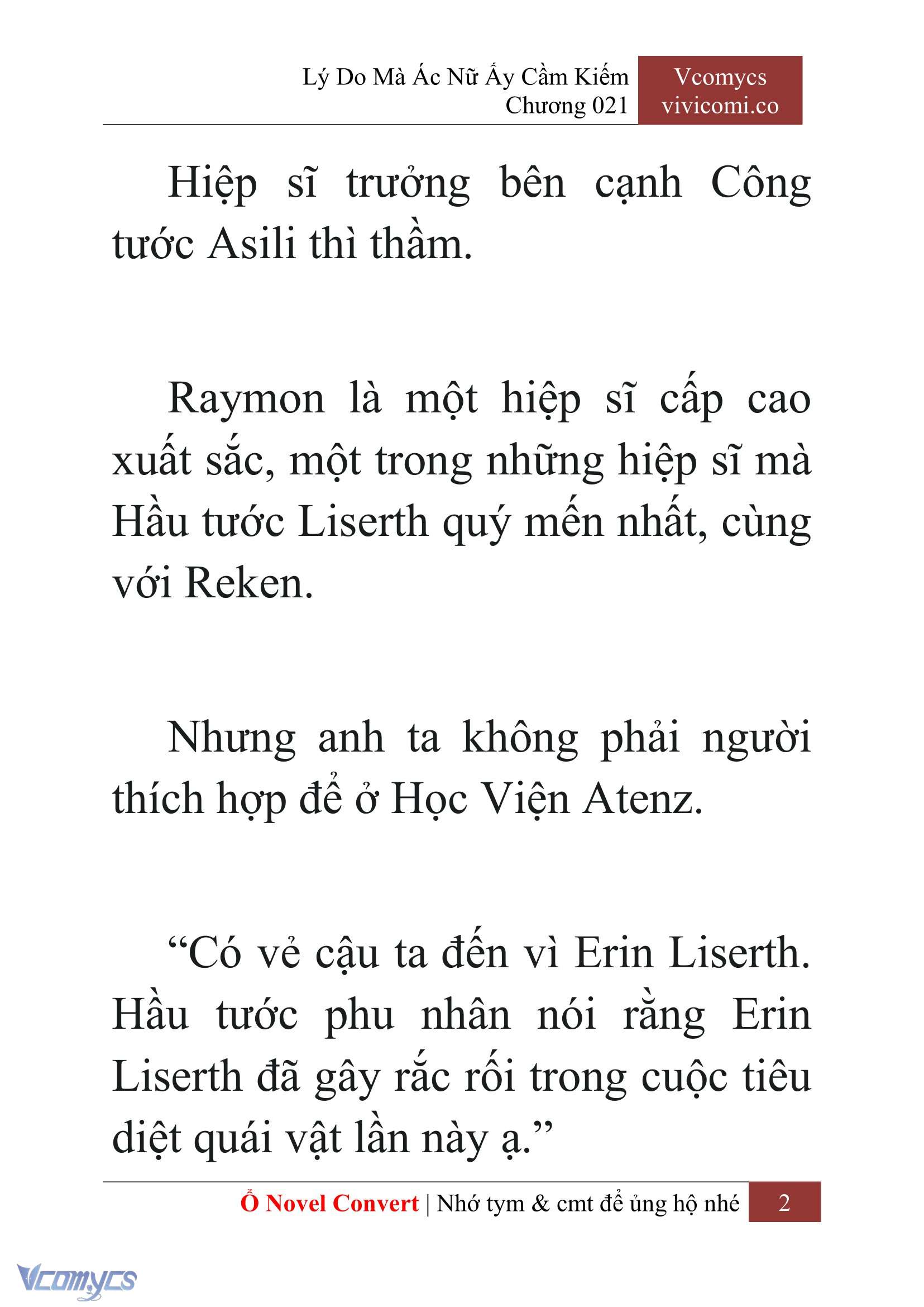 [Novel] Lý Do Mà Ác Nữ Ấy Cầm Kiếm Chapter 21 - Trang 2