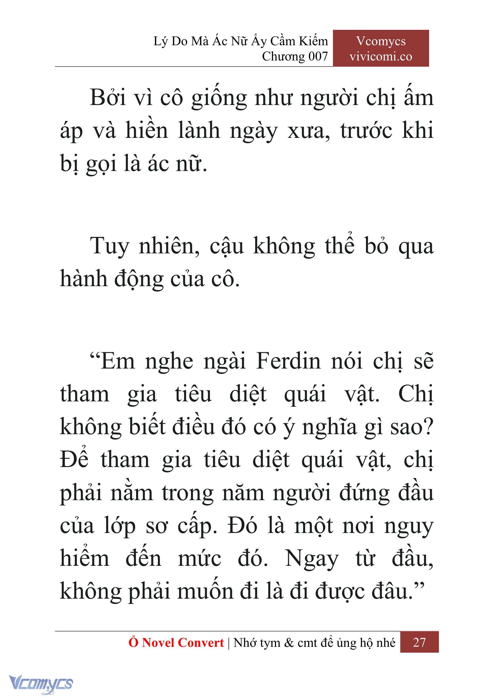 [Novel] Lý Do Mà Ác Nữ Ấy Cầm Kiếm Chapter 7 - Trang 2