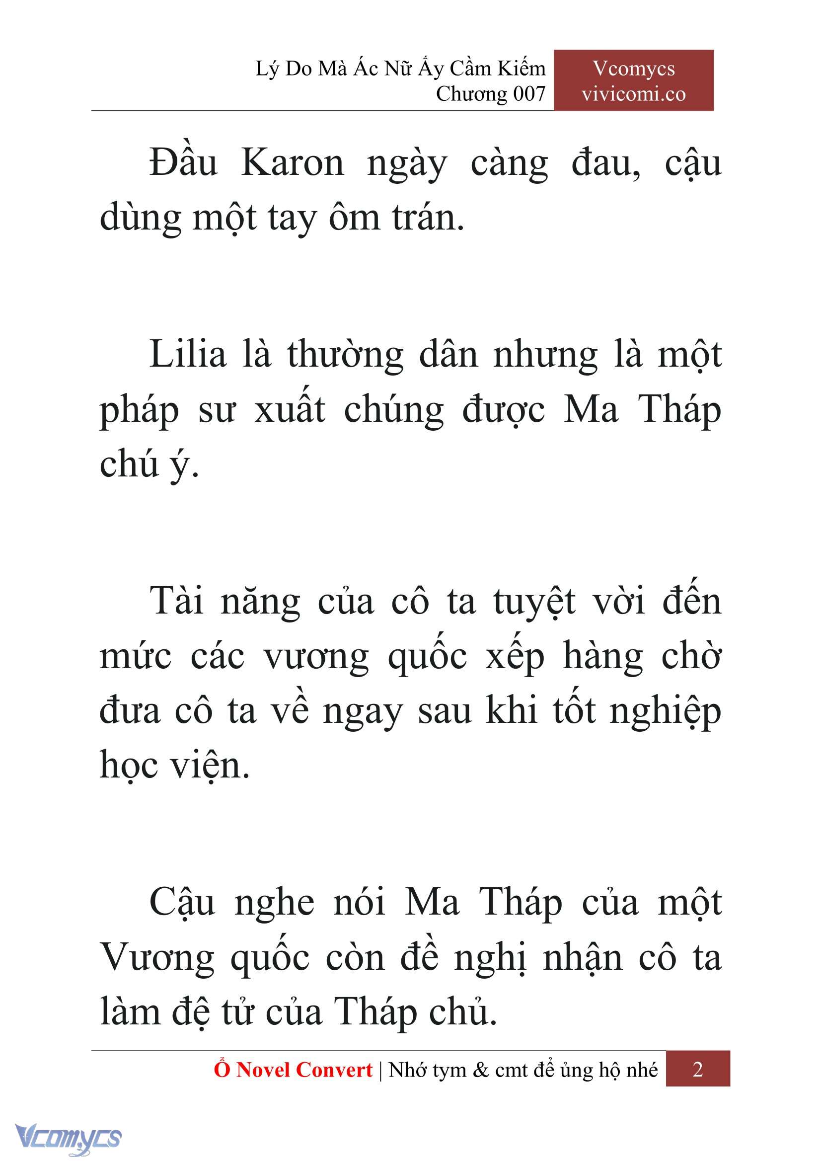 [Novel] Lý Do Mà Ác Nữ Ấy Cầm Kiếm Chapter 7 - Trang 2