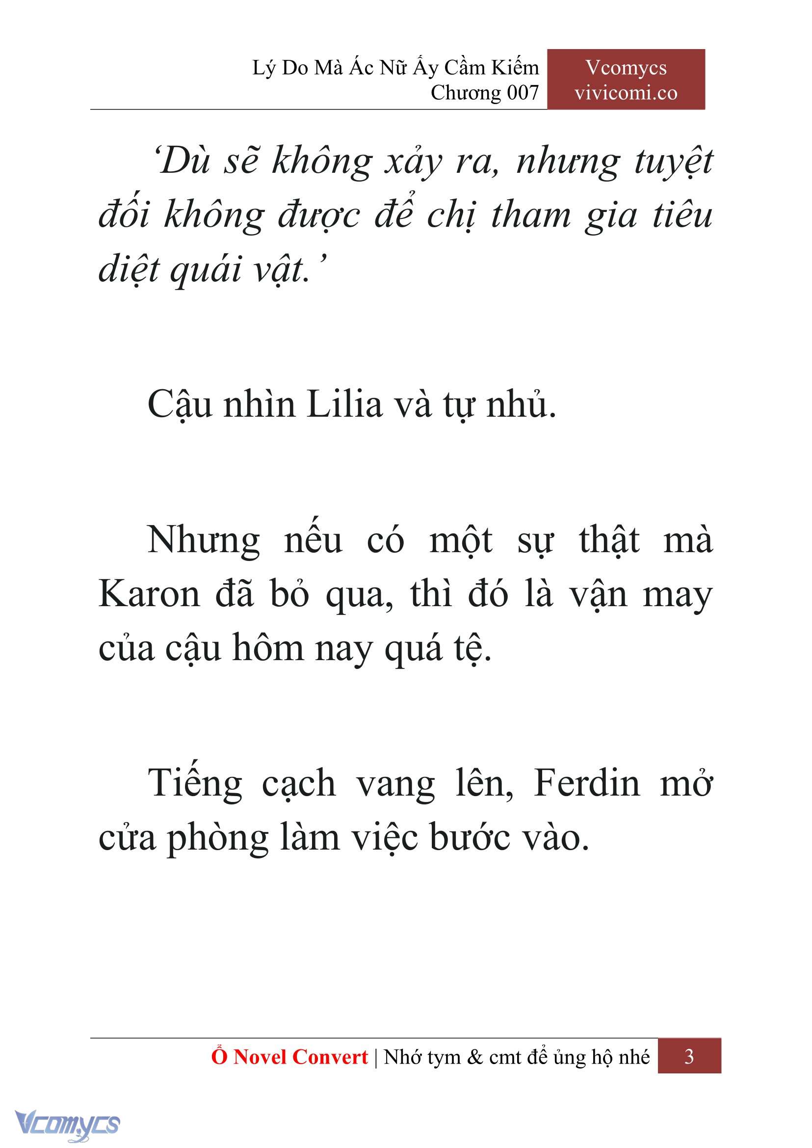 [Novel] Lý Do Mà Ác Nữ Ấy Cầm Kiếm Chapter 7 - Trang 2