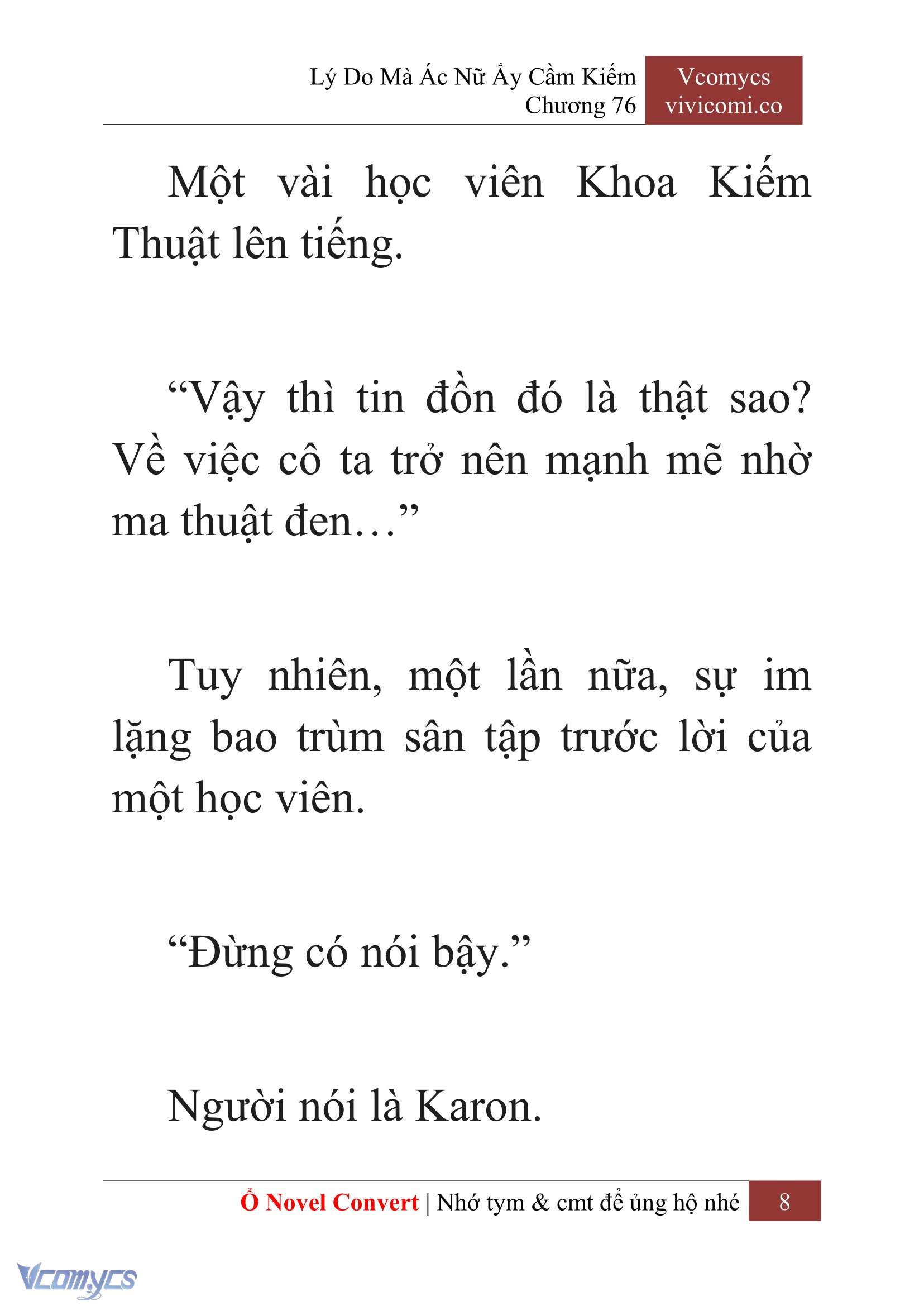 [Novel] Lý Do Mà Ác Nữ Ấy Cầm Kiếm Chapter 76 - Trang 2