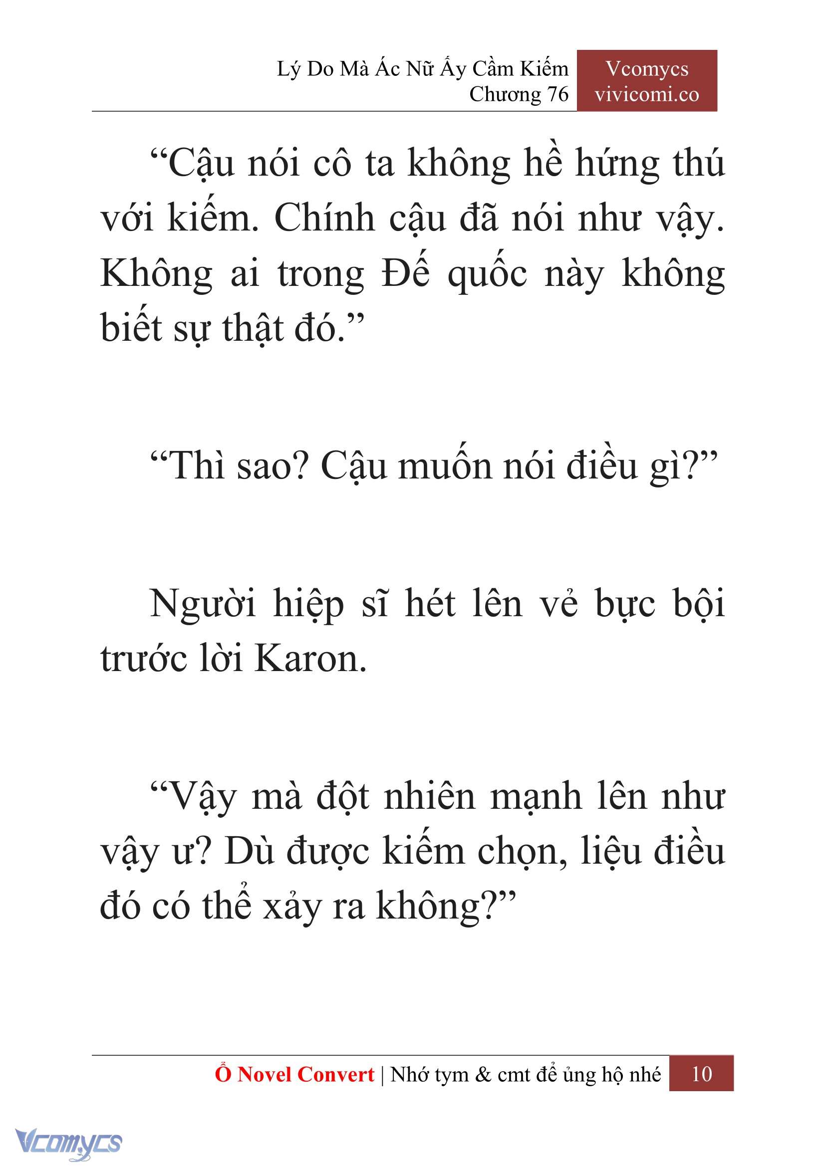 [Novel] Lý Do Mà Ác Nữ Ấy Cầm Kiếm Chapter 76 - Trang 2