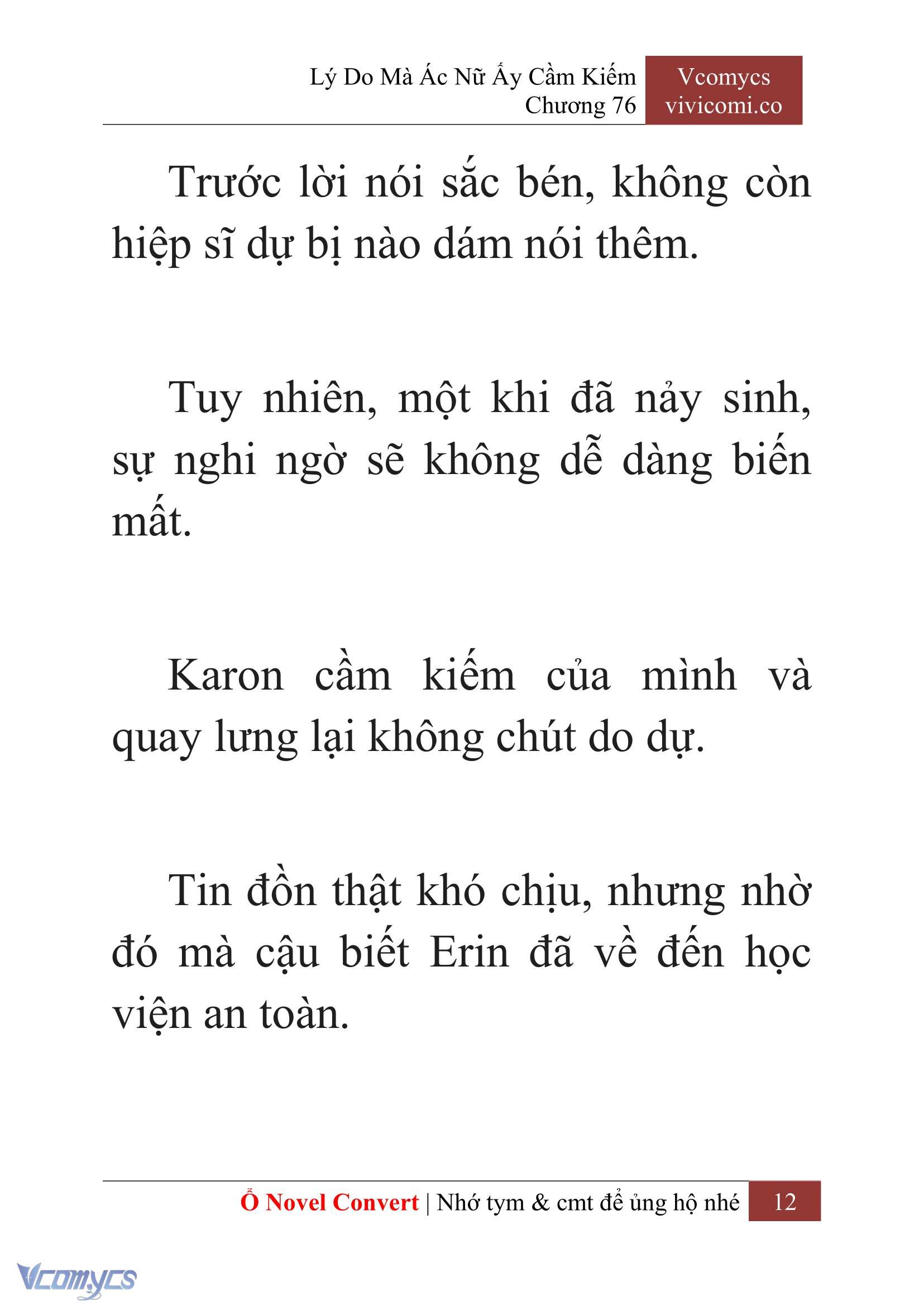 [Novel] Lý Do Mà Ác Nữ Ấy Cầm Kiếm Chapter 76 - Trang 2