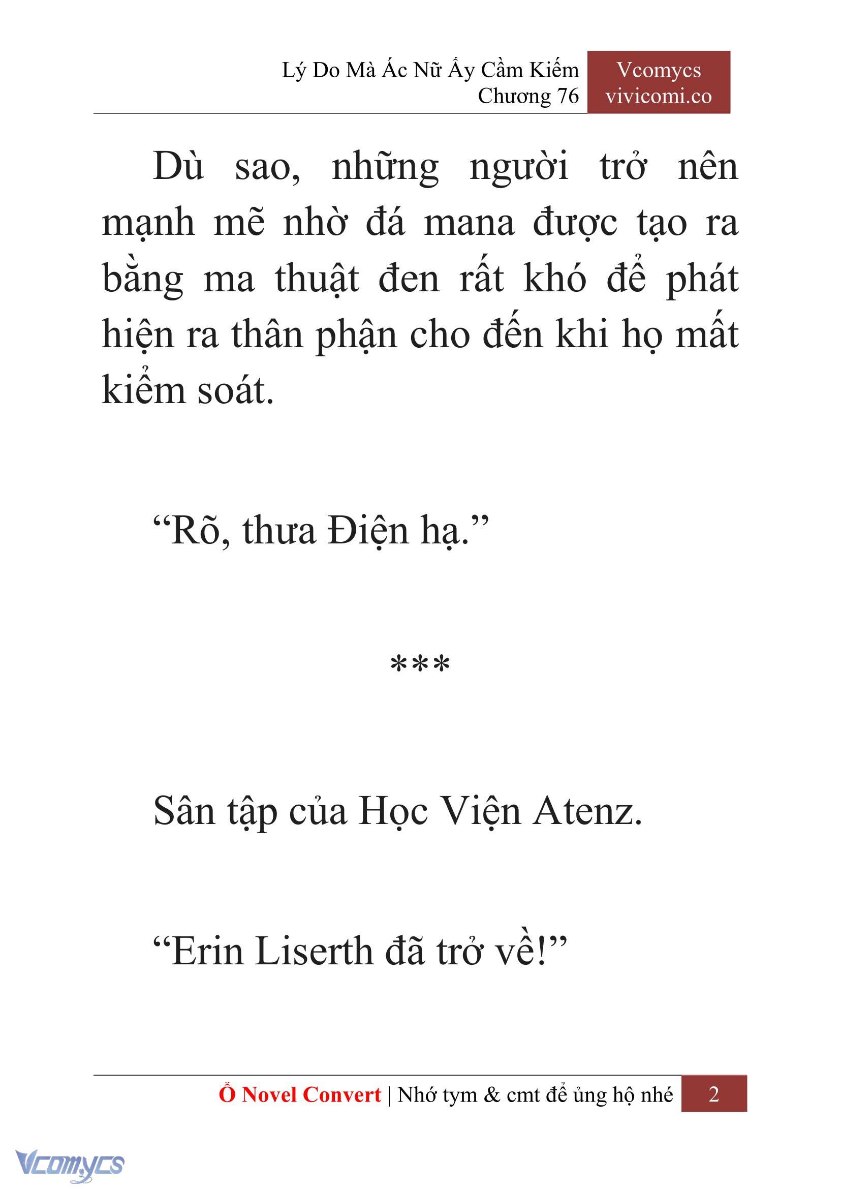 [Novel] Lý Do Mà Ác Nữ Ấy Cầm Kiếm Chapter 76 - Trang 2
