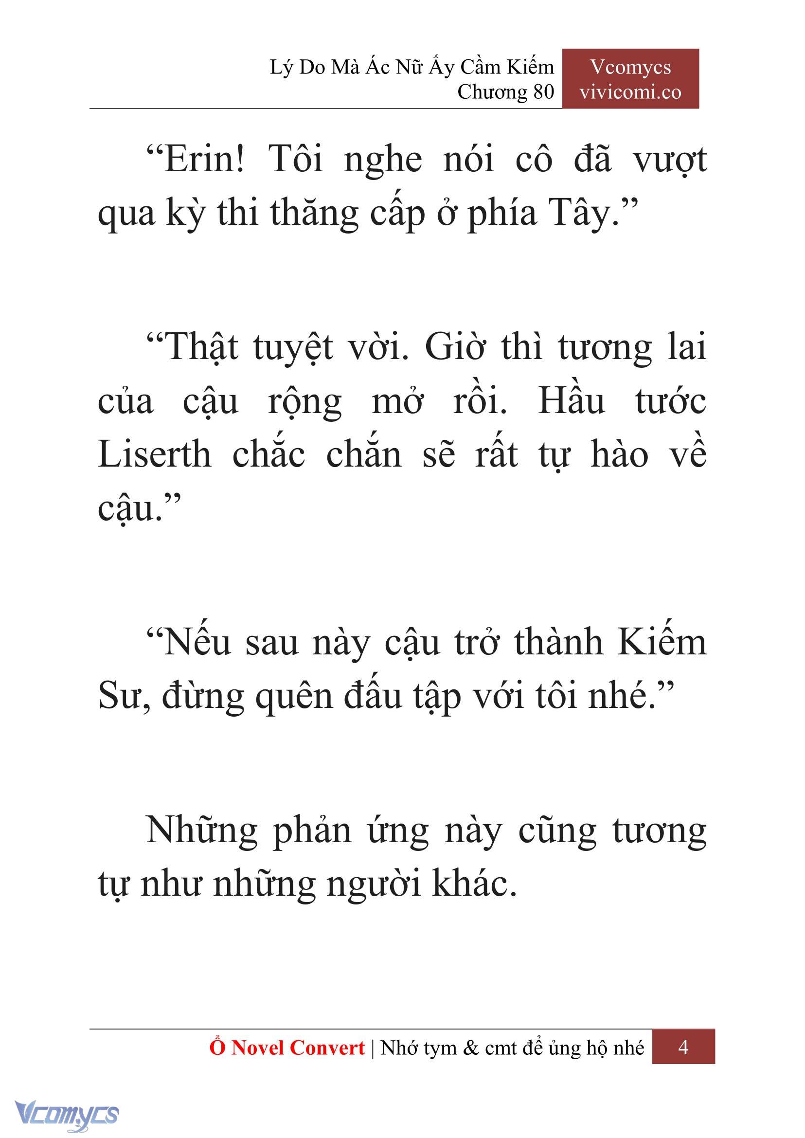 [Novel] Lý Do Mà Ác Nữ Ấy Cầm Kiếm Chapter 80 - Trang 2
