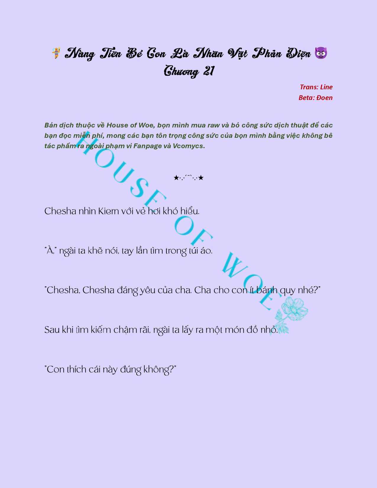 [Novel] Nàng Tiên Bé Con Là Nhân Vật Phản Diện Chapter 21 - Trang 2