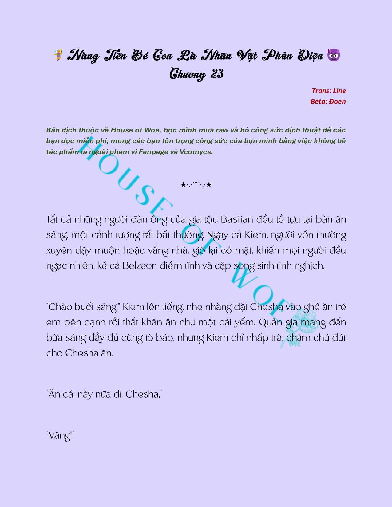 [Novel] Nàng Tiên Bé Con Là Nhân Vật Phản Diện Chapter 23 - Trang 2