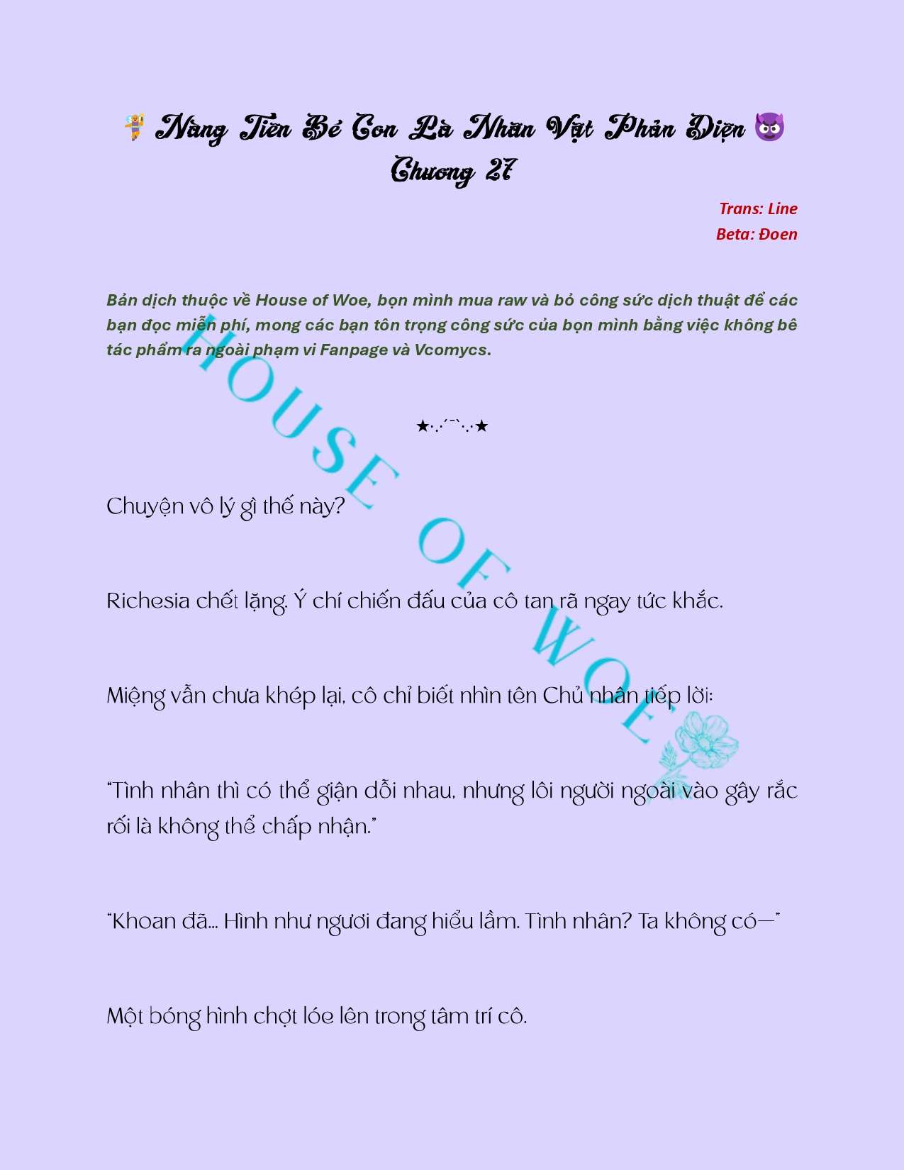 [Novel] Nàng Tiên Bé Con Là Nhân Vật Phản Diện Chapter 27 - Trang 2