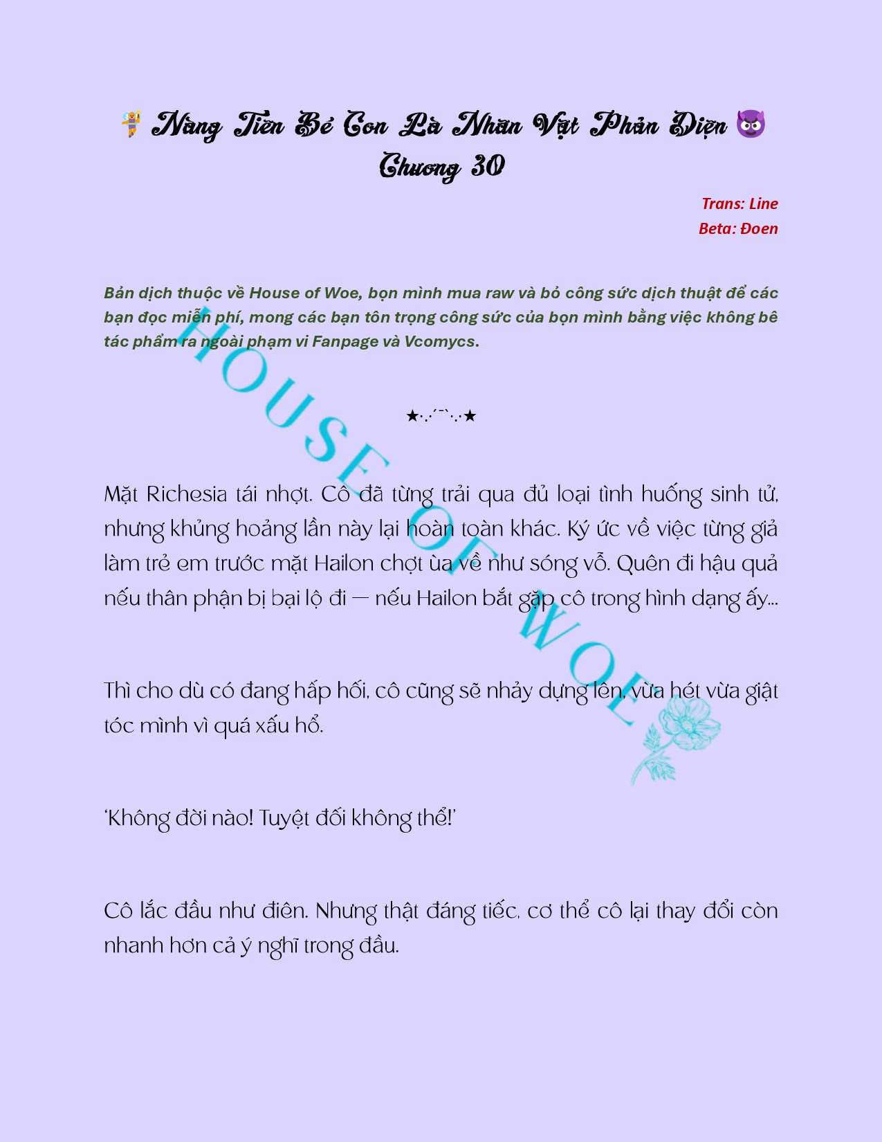 [Novel] Nàng Tiên Bé Con Là Nhân Vật Phản Diện Chapter 30 - Trang 2