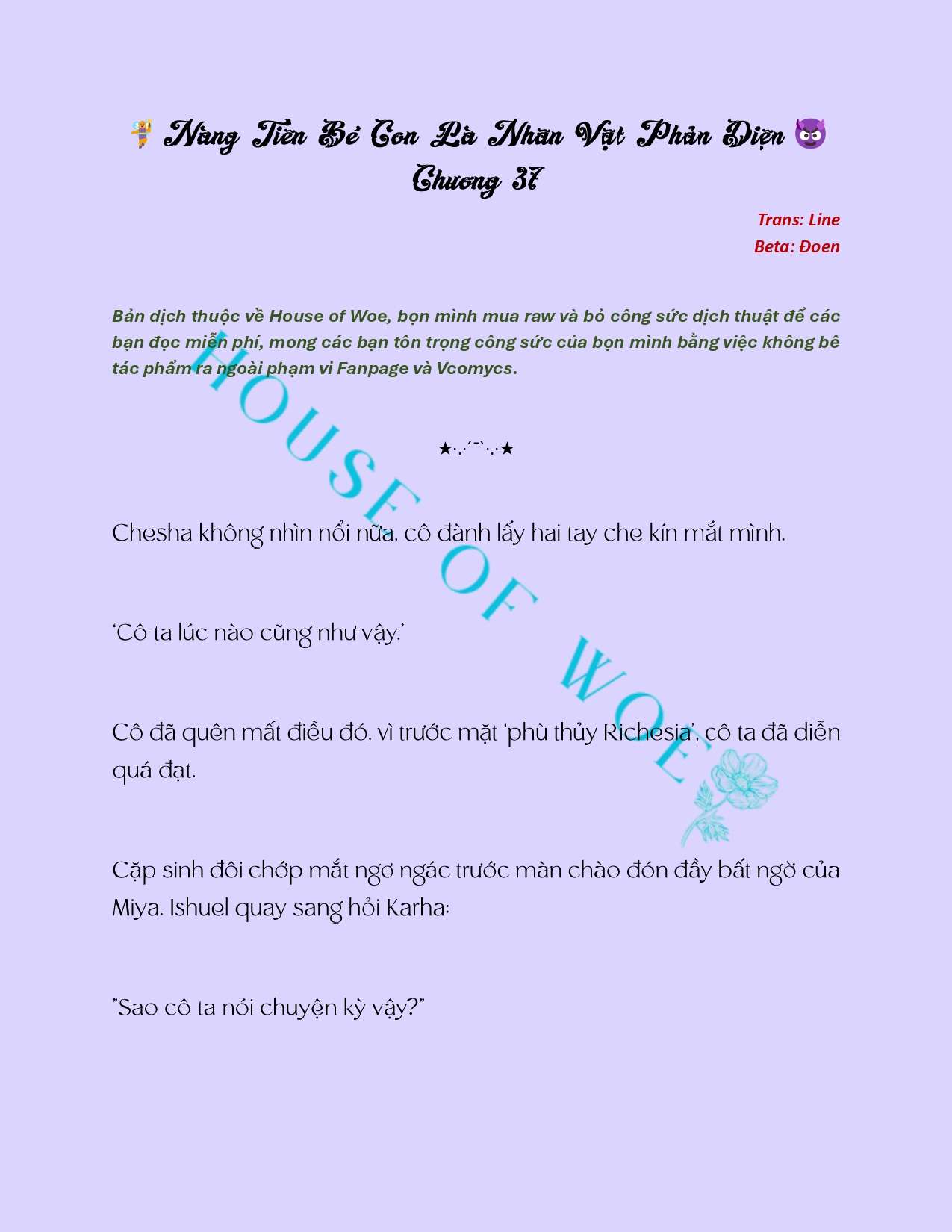 [Novel] Nàng Tiên Bé Con Là Nhân Vật Phản Diện Chapter 37 - Trang 2