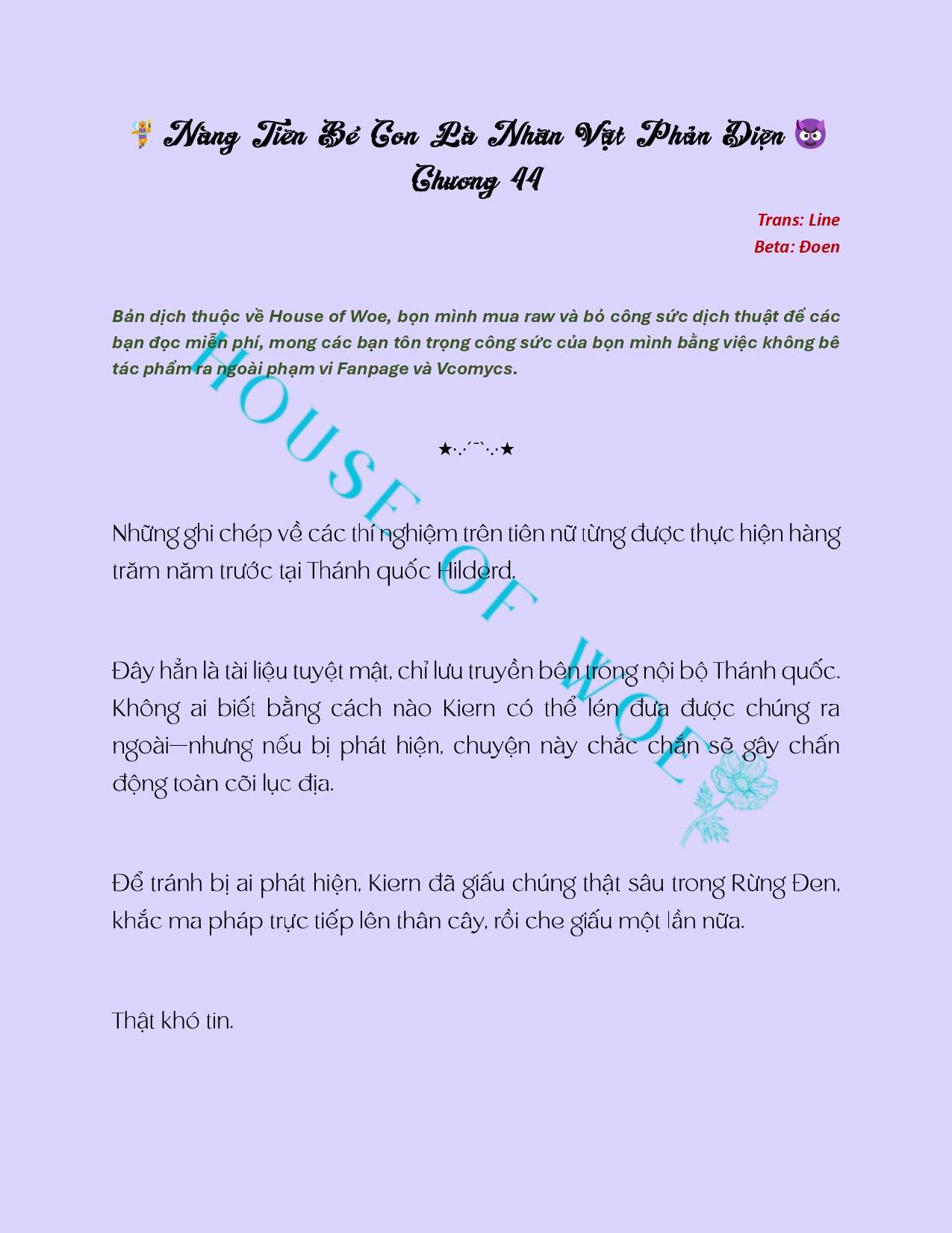 [Novel] Nàng Tiên Bé Con Là Nhân Vật Phản Diện Chapter 44 - Trang 2