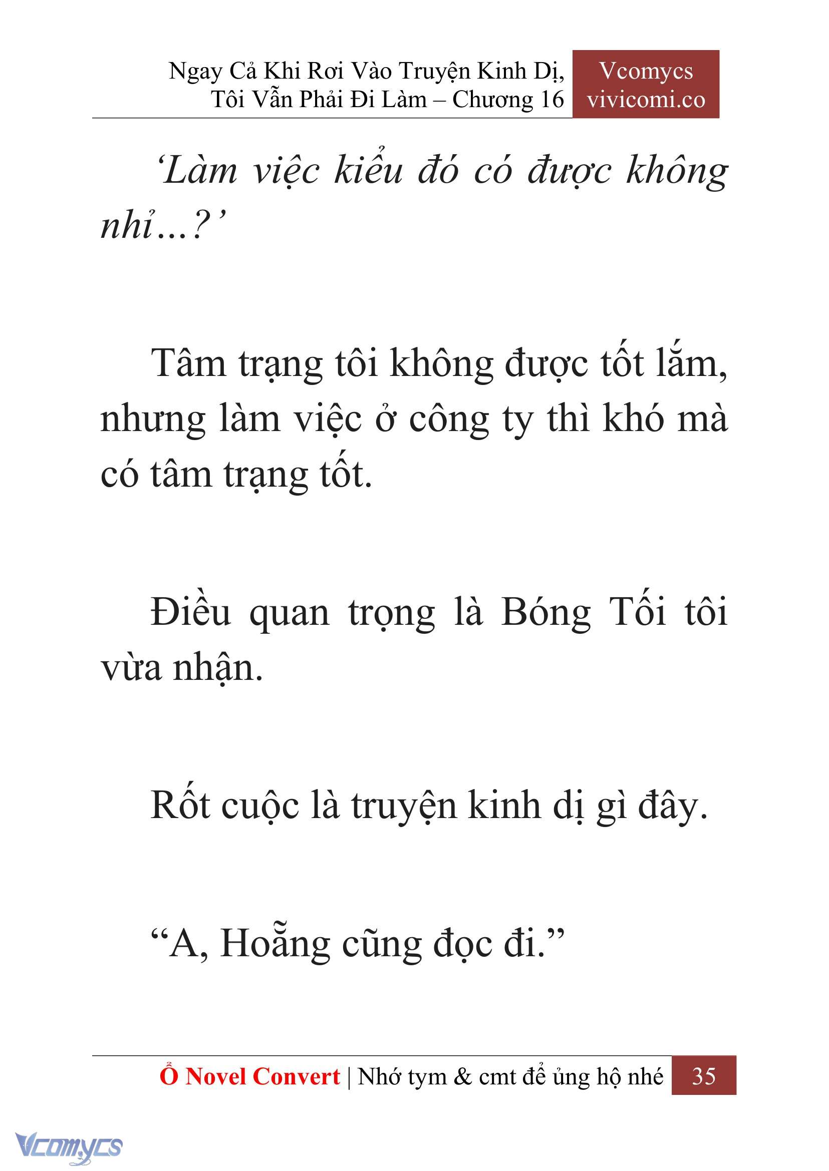 [Novel] Ngay Cả Khi Rơi Vào Truyện Kinh Dị, Tôi Vẫn Phải Đi Làm Chapter 16 - Trang 2