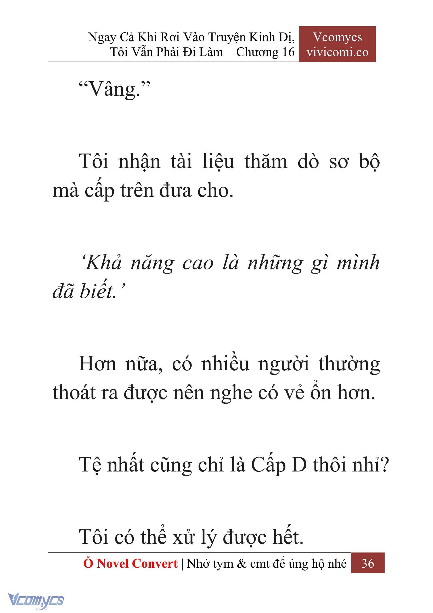 [Novel] Ngay Cả Khi Rơi Vào Truyện Kinh Dị, Tôi Vẫn Phải Đi Làm Chapter 16 - Trang 2