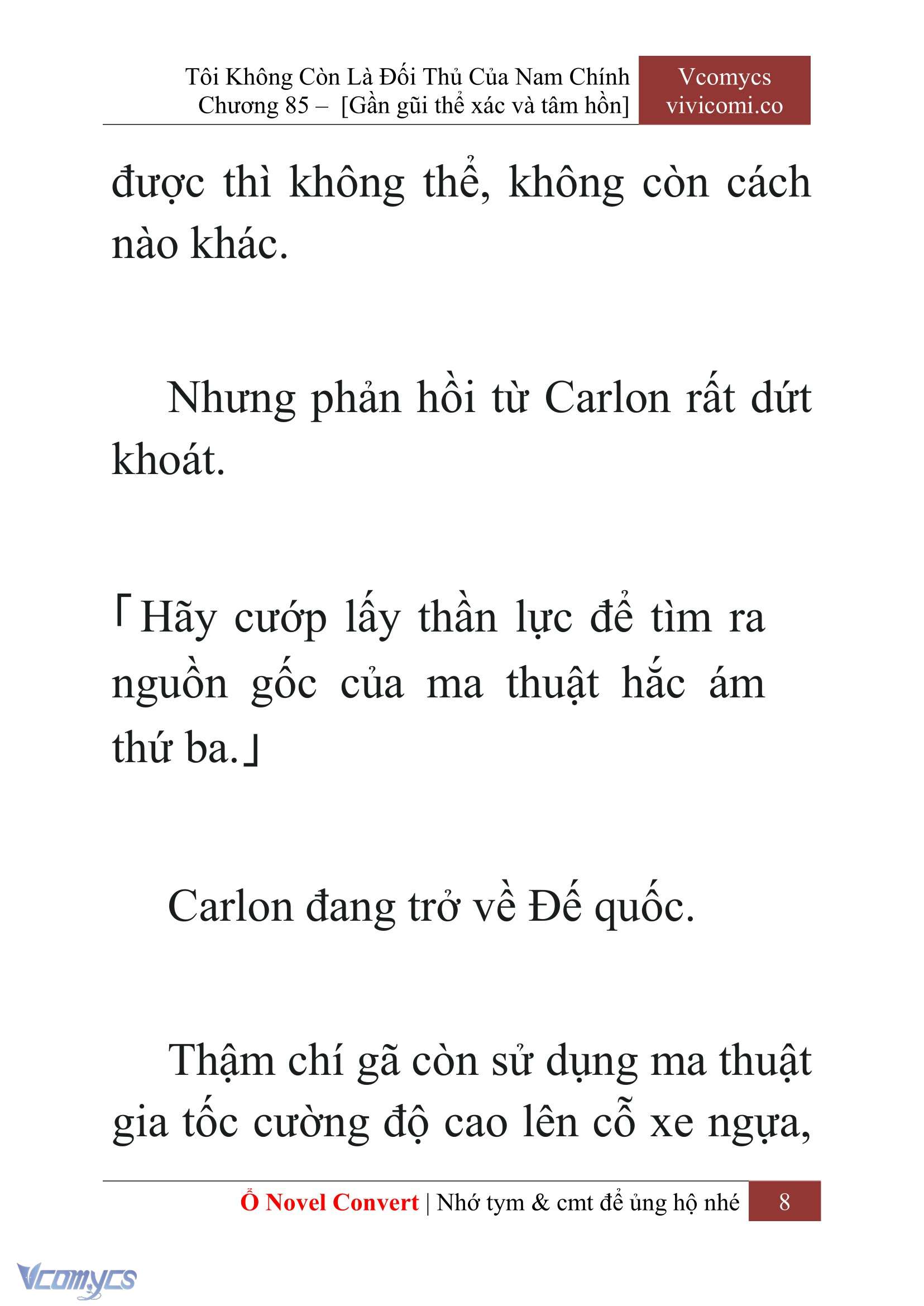 [Novel] Tôi Không Còn Là Đối Thủ Của Nam Chính Chapter 85 - Trang 2