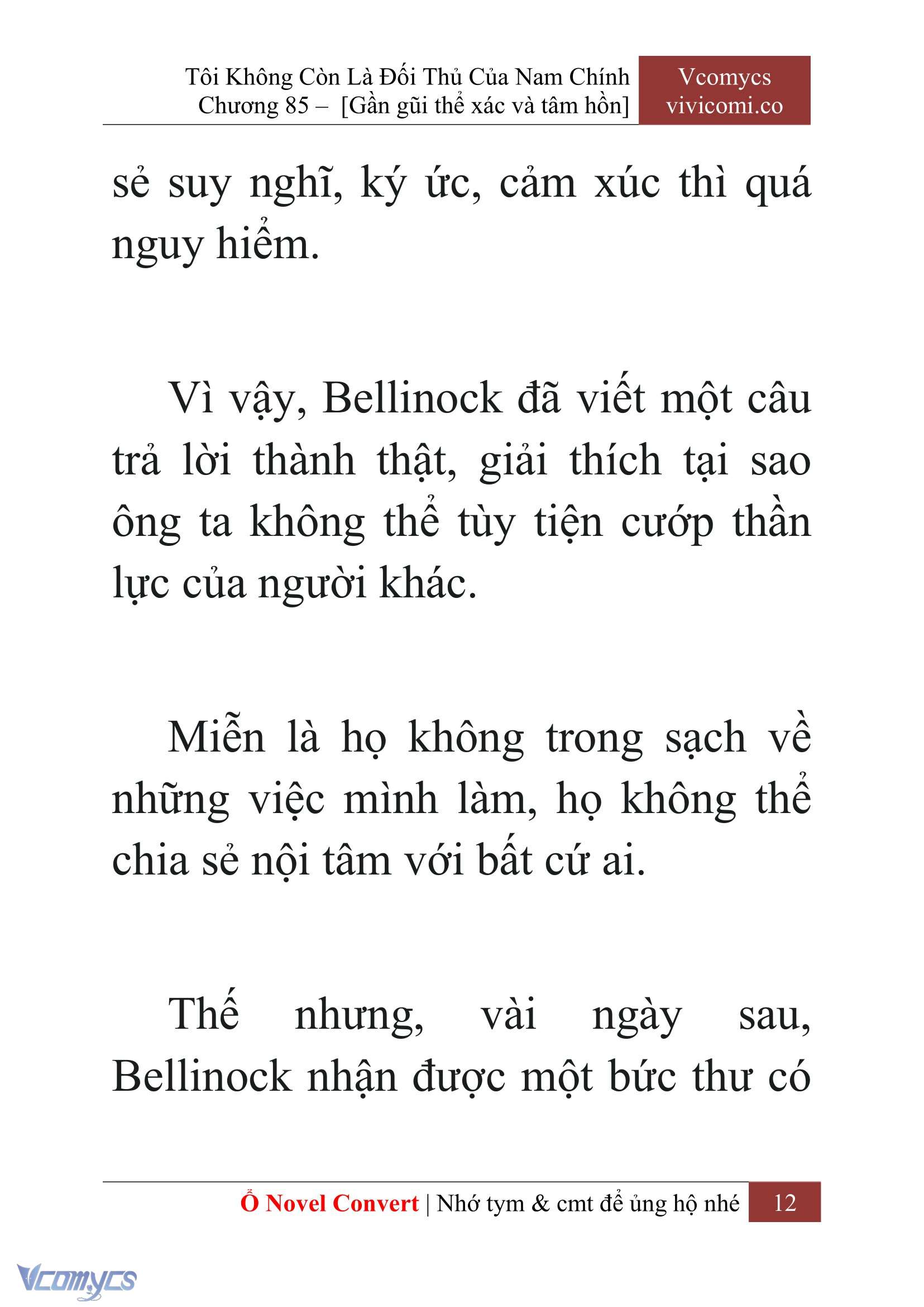 [Novel] Tôi Không Còn Là Đối Thủ Của Nam Chính Chapter 85 - Trang 2