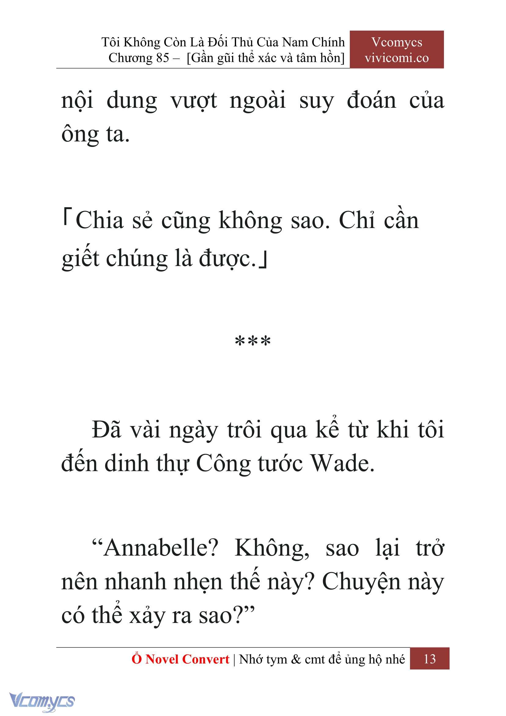 [Novel] Tôi Không Còn Là Đối Thủ Của Nam Chính Chapter 85 - Trang 2