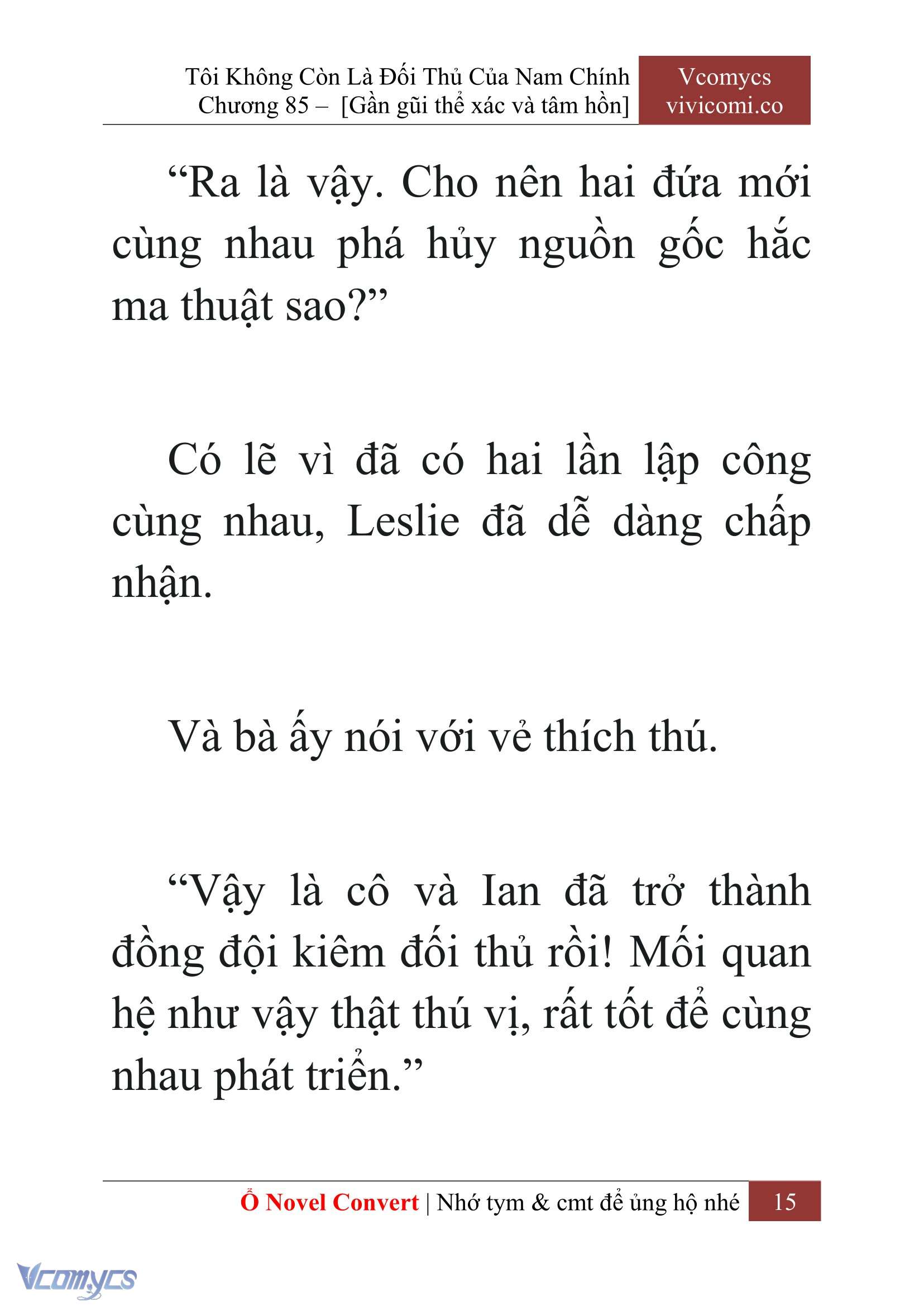 [Novel] Tôi Không Còn Là Đối Thủ Của Nam Chính Chapter 85 - Trang 2