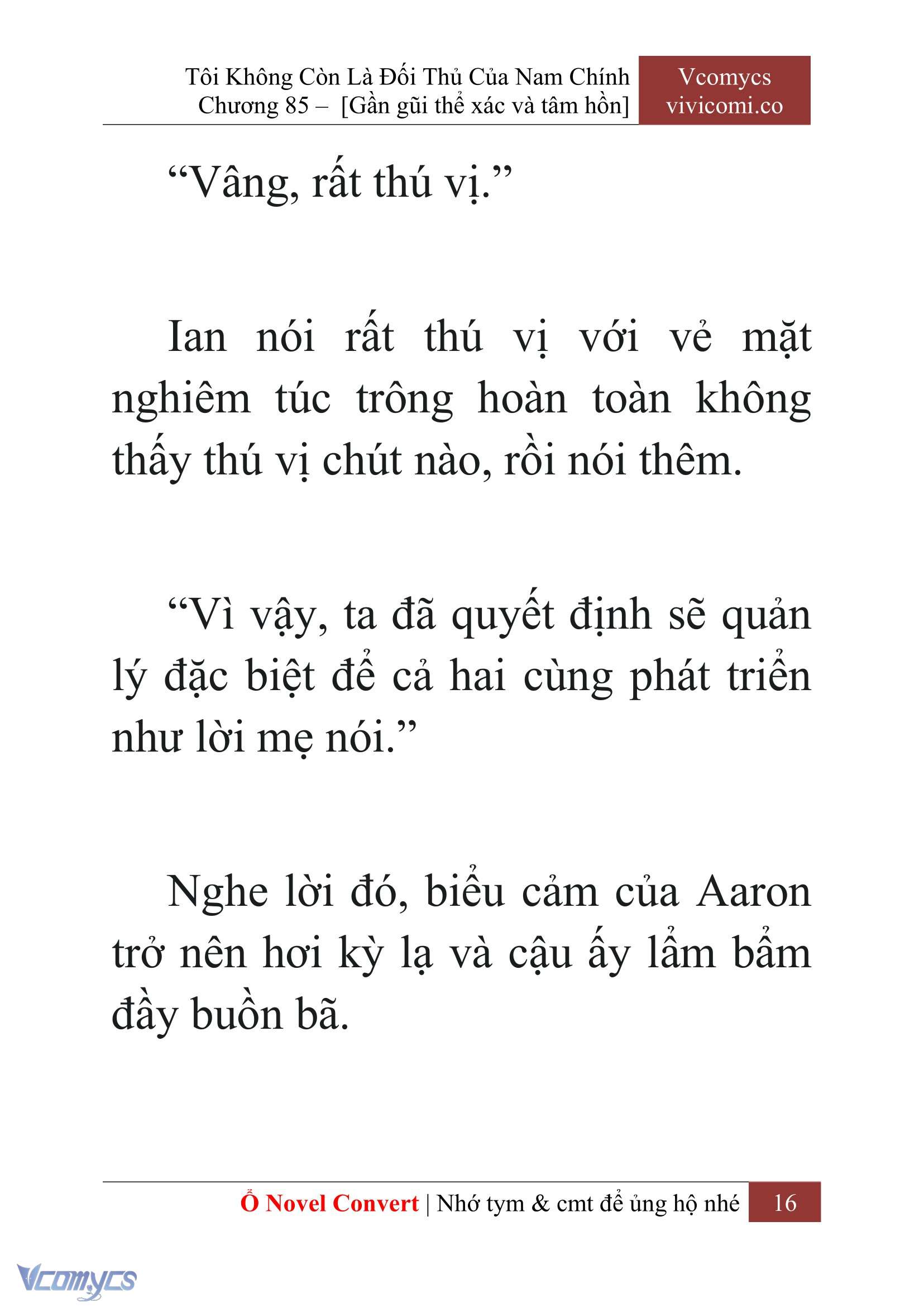 [Novel] Tôi Không Còn Là Đối Thủ Của Nam Chính Chapter 85 - Trang 2