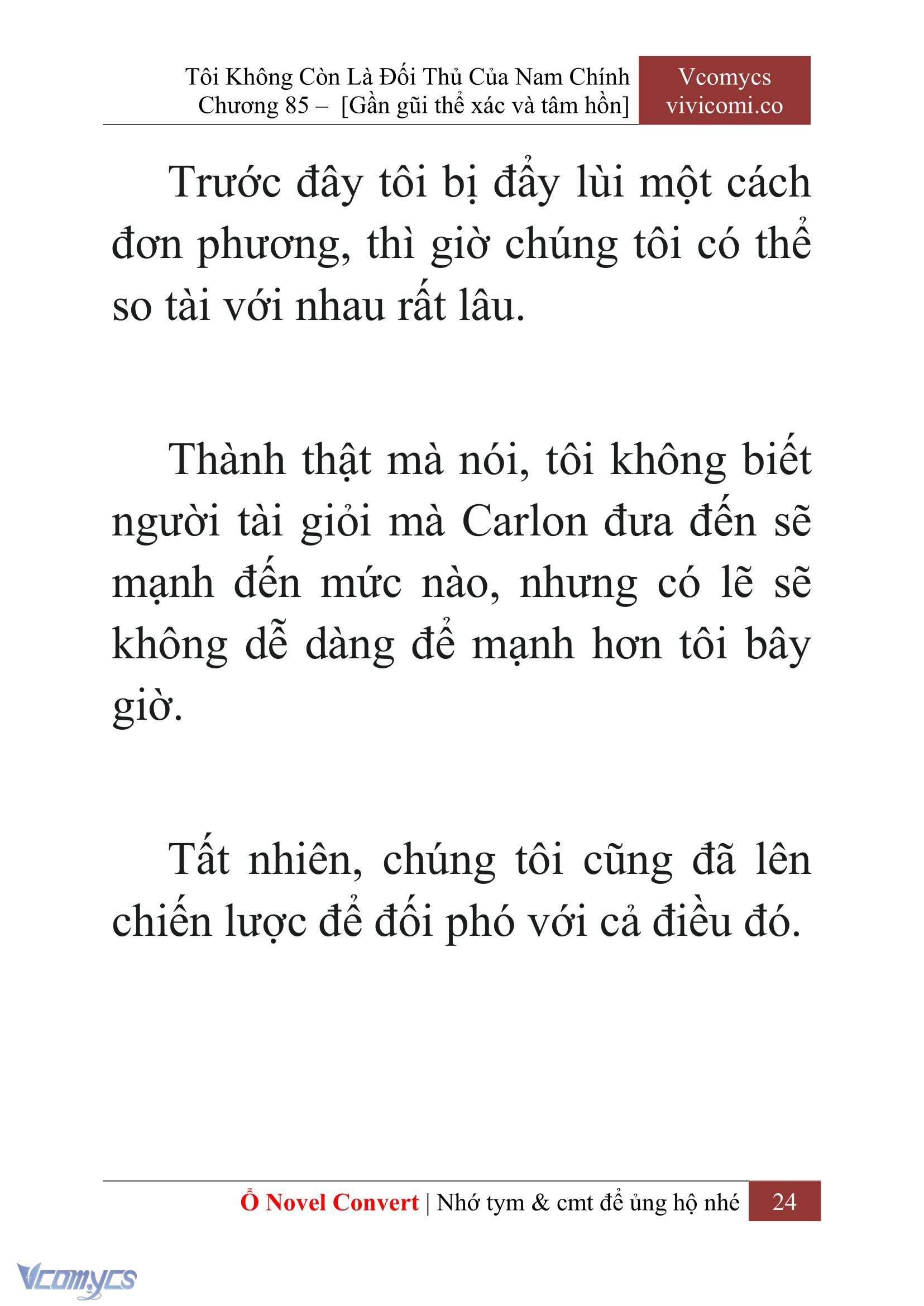 [Novel] Tôi Không Còn Là Đối Thủ Của Nam Chính Chapter 85 - Trang 2