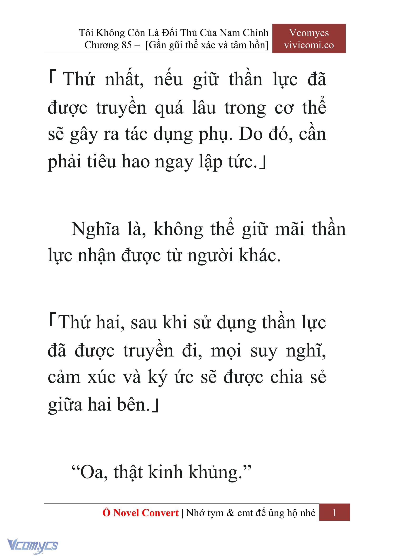 [Novel] Tôi Không Còn Là Đối Thủ Của Nam Chính Chapter 85 - Trang 2