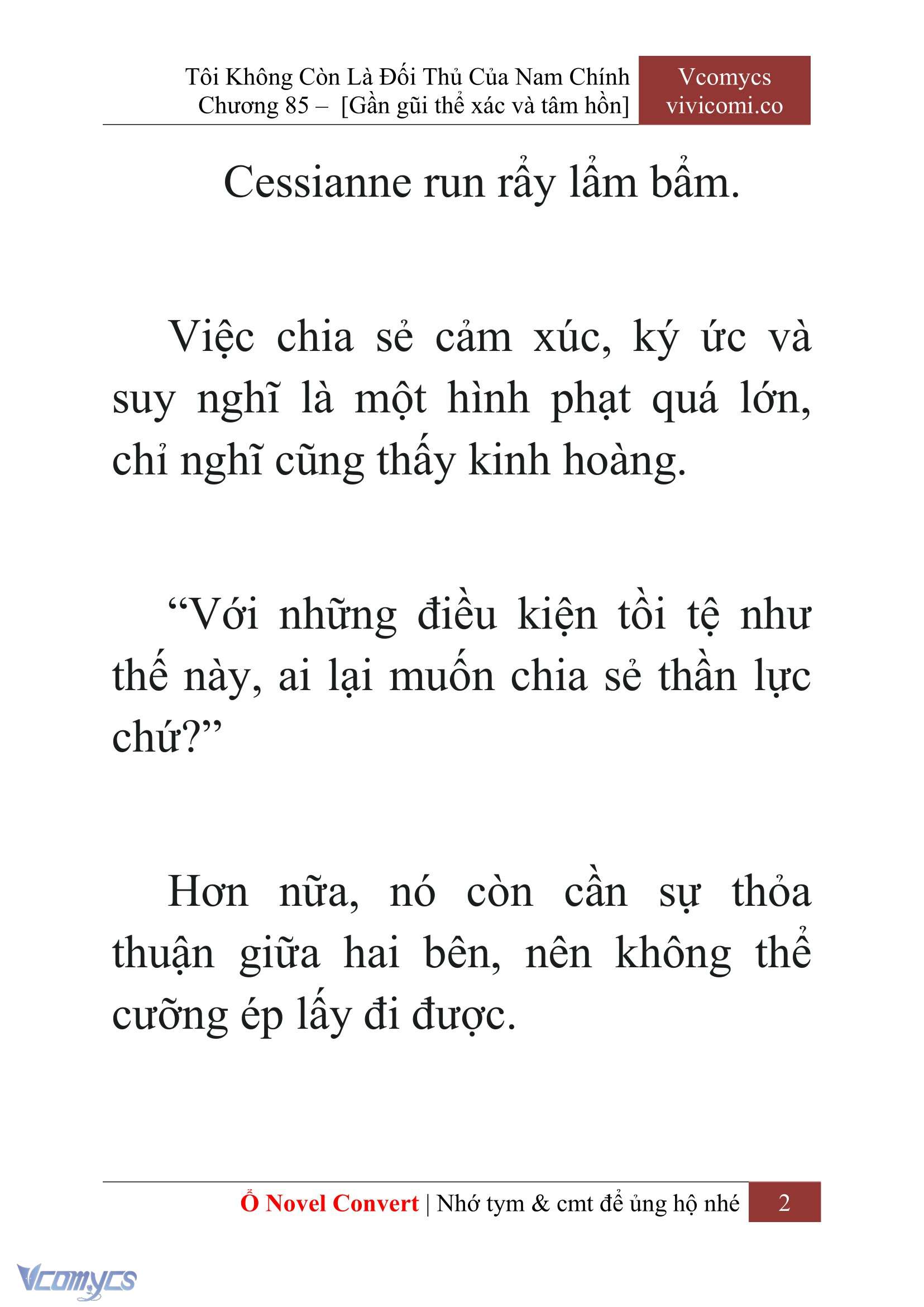 [Novel] Tôi Không Còn Là Đối Thủ Của Nam Chính Chapter 85 - Trang 2