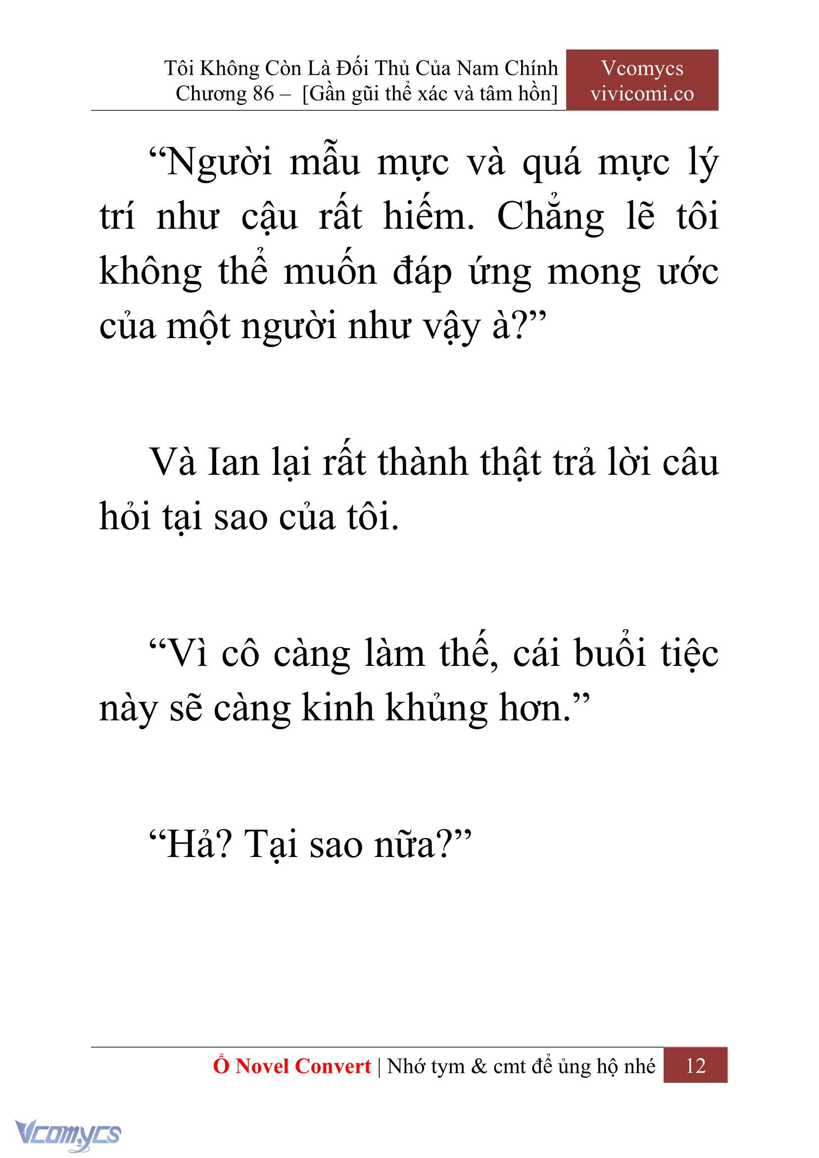 [Novel] Tôi Không Còn Là Đối Thủ Của Nam Chính Chapter 86 - Trang 2