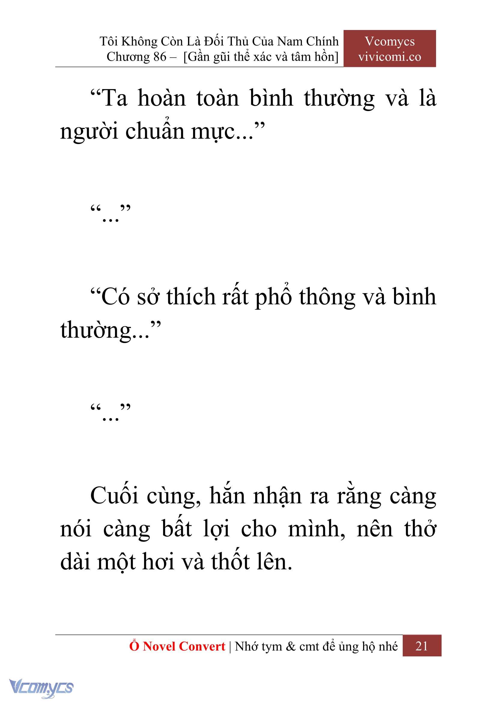 [Novel] Tôi Không Còn Là Đối Thủ Của Nam Chính Chapter 86 - Trang 2
