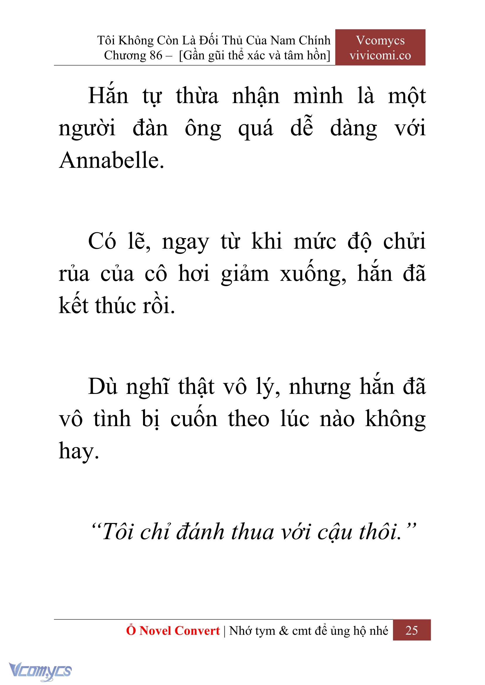 [Novel] Tôi Không Còn Là Đối Thủ Của Nam Chính Chapter 86 - Trang 2