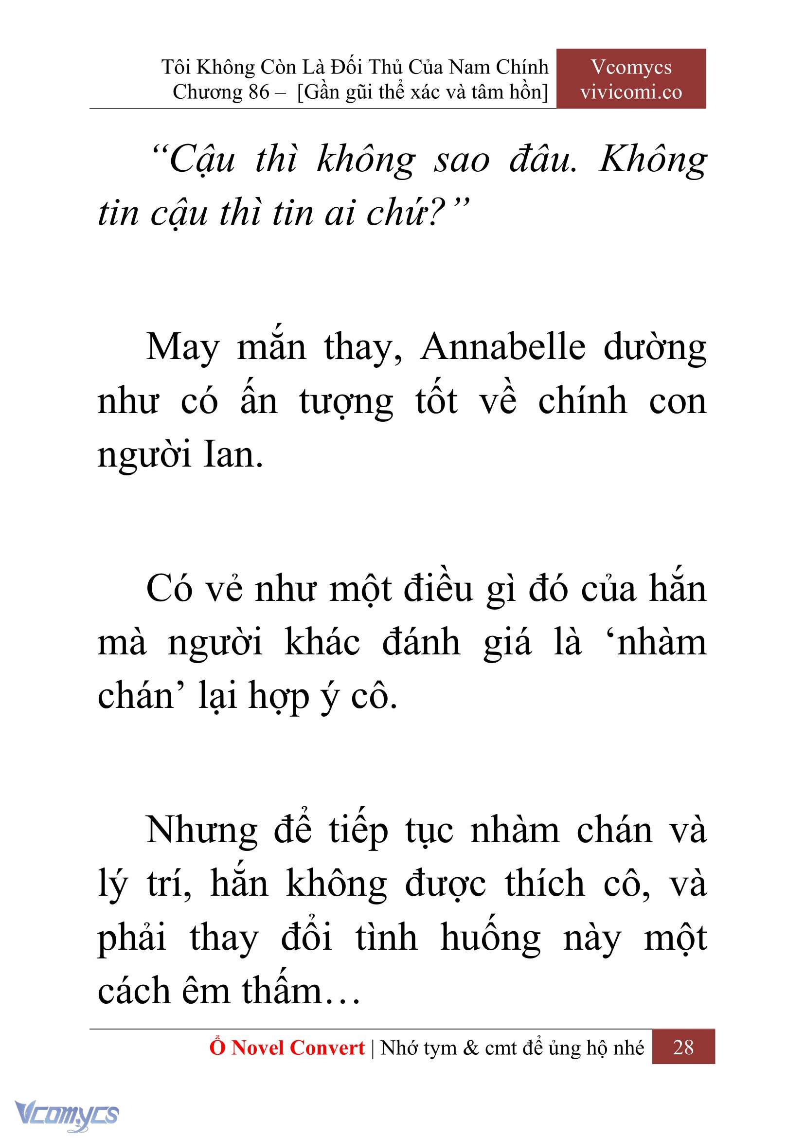 [Novel] Tôi Không Còn Là Đối Thủ Của Nam Chính Chapter 86 - Trang 2