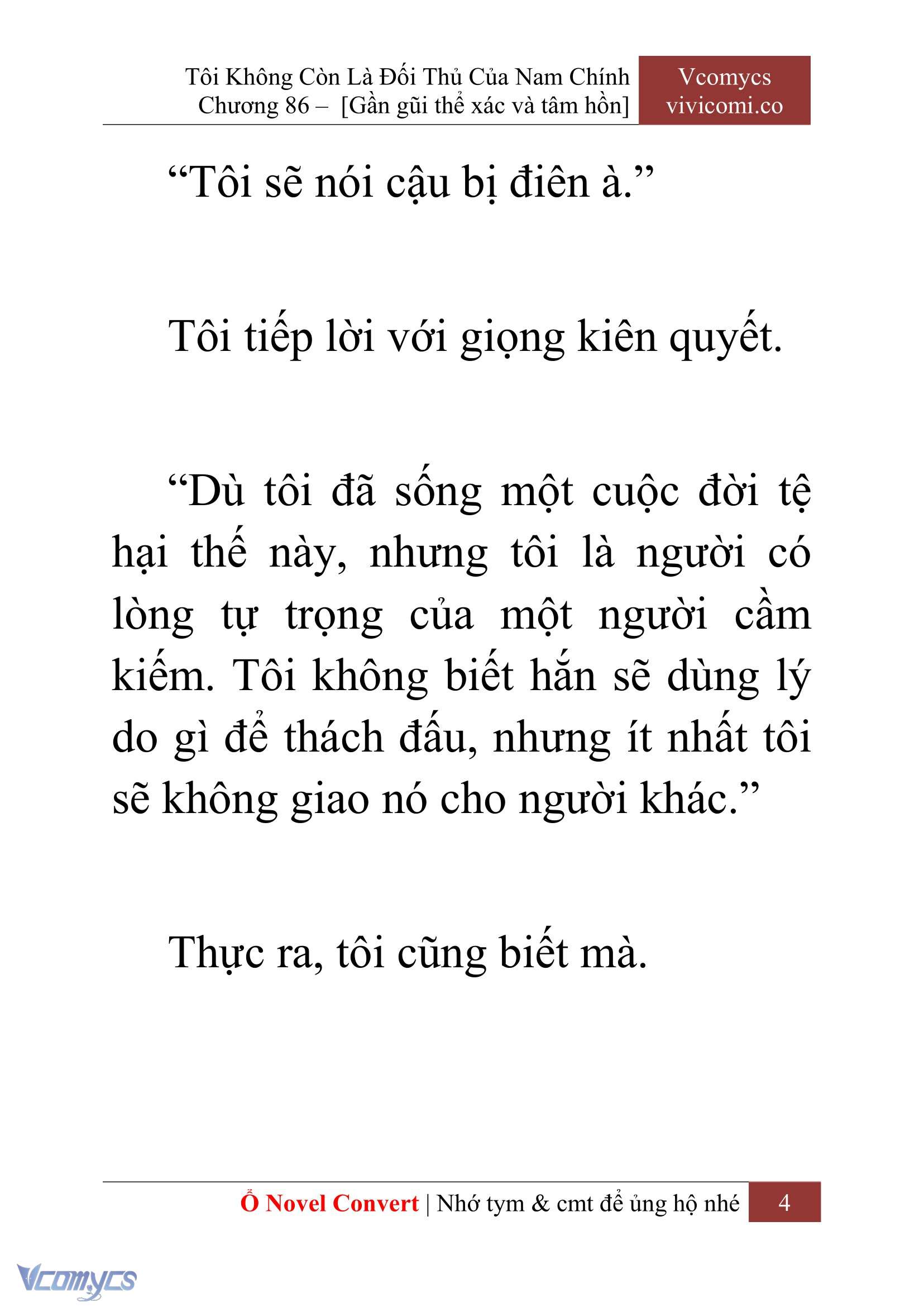 [Novel] Tôi Không Còn Là Đối Thủ Của Nam Chính Chapter 86 - Trang 2