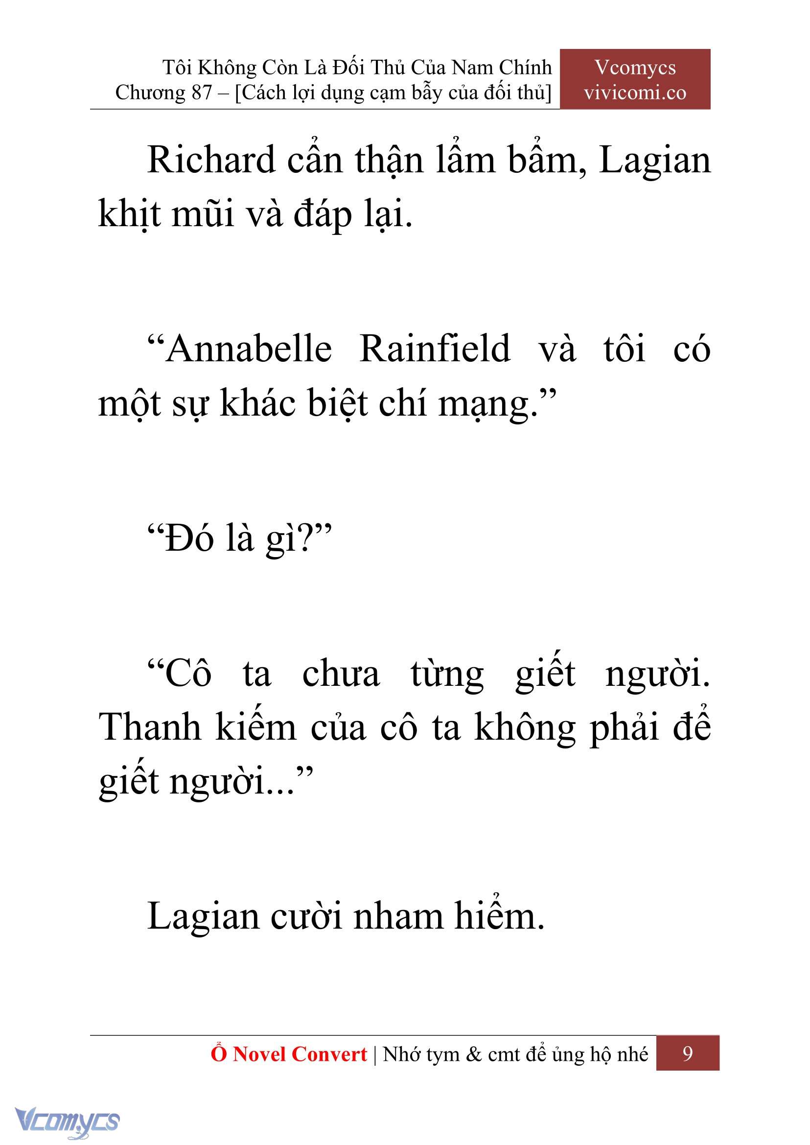 [Novel] Tôi Không Còn Là Đối Thủ Của Nam Chính Chapter 87 - Trang 2