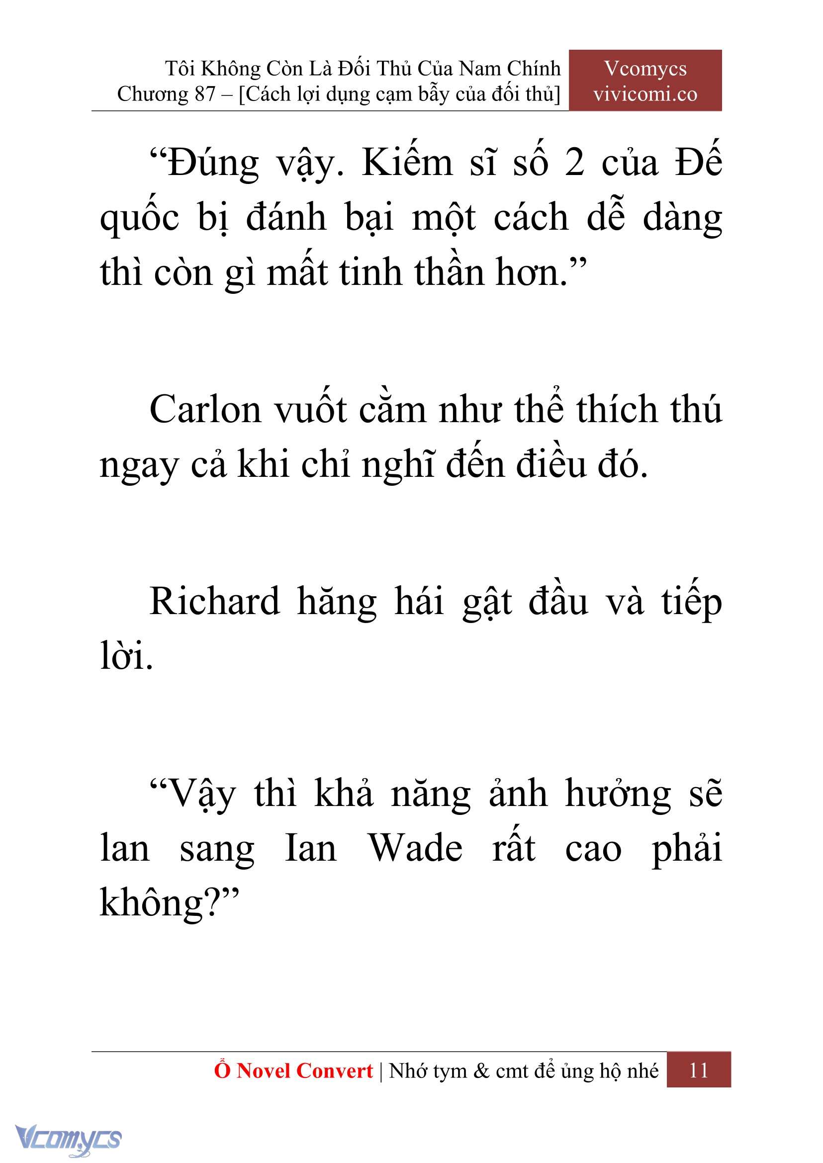 [Novel] Tôi Không Còn Là Đối Thủ Của Nam Chính Chapter 87 - Trang 2