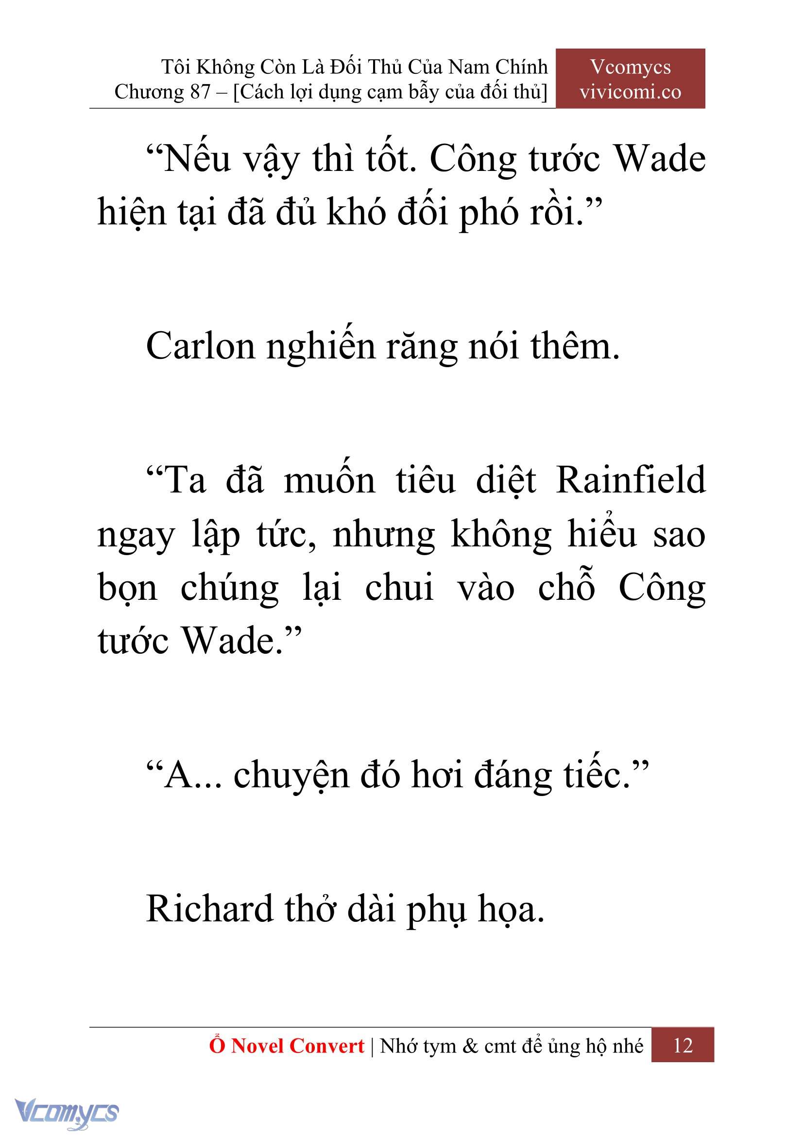 [Novel] Tôi Không Còn Là Đối Thủ Của Nam Chính Chapter 87 - Trang 2