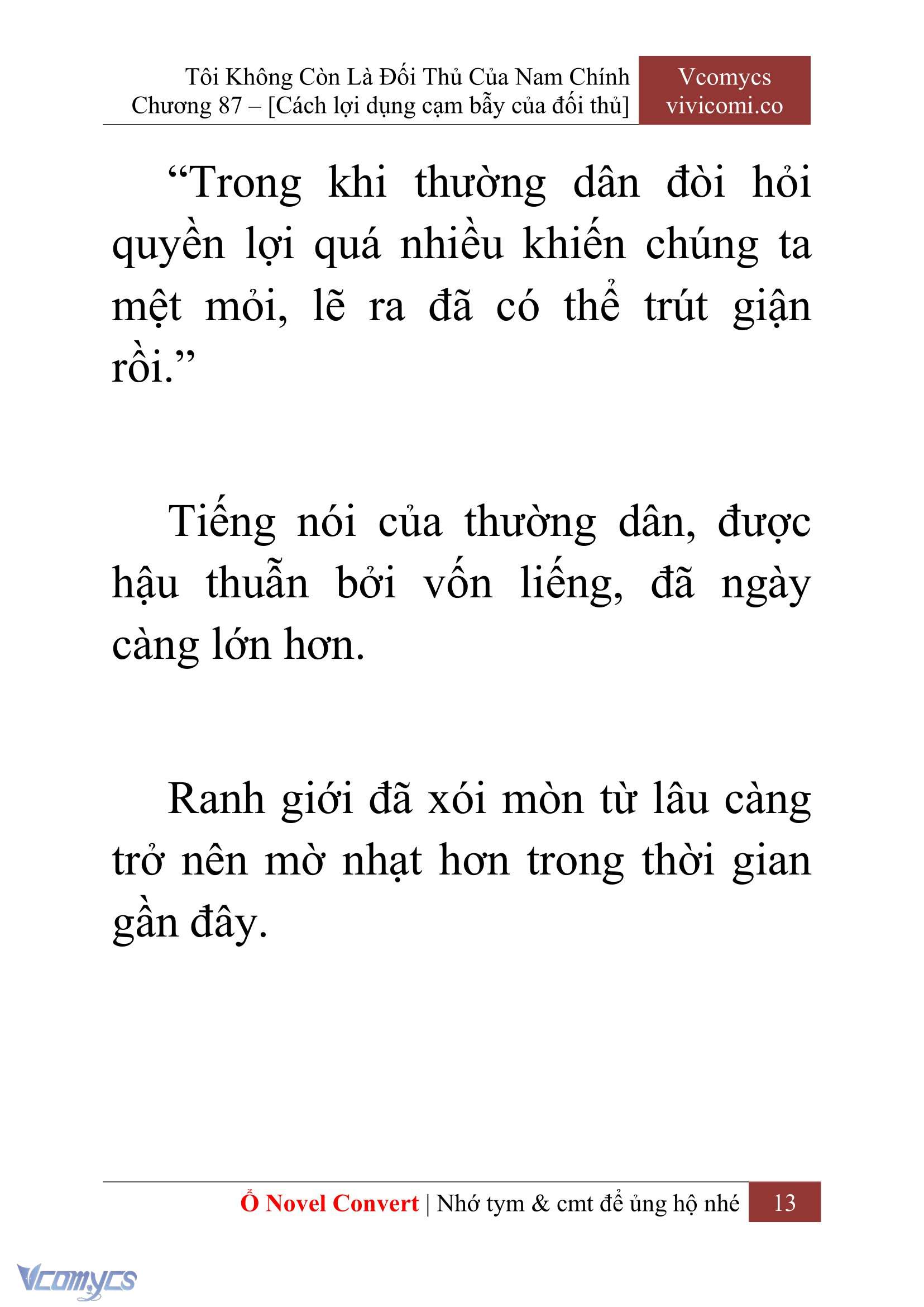 [Novel] Tôi Không Còn Là Đối Thủ Của Nam Chính Chapter 87 - Trang 2