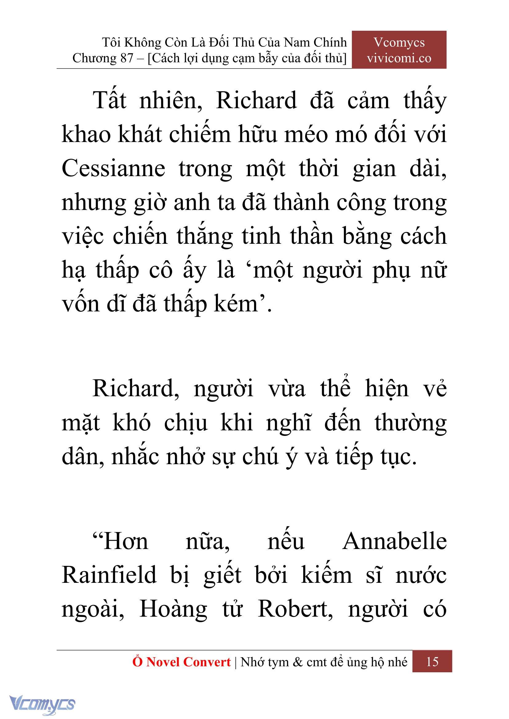 [Novel] Tôi Không Còn Là Đối Thủ Của Nam Chính Chapter 87 - Trang 2