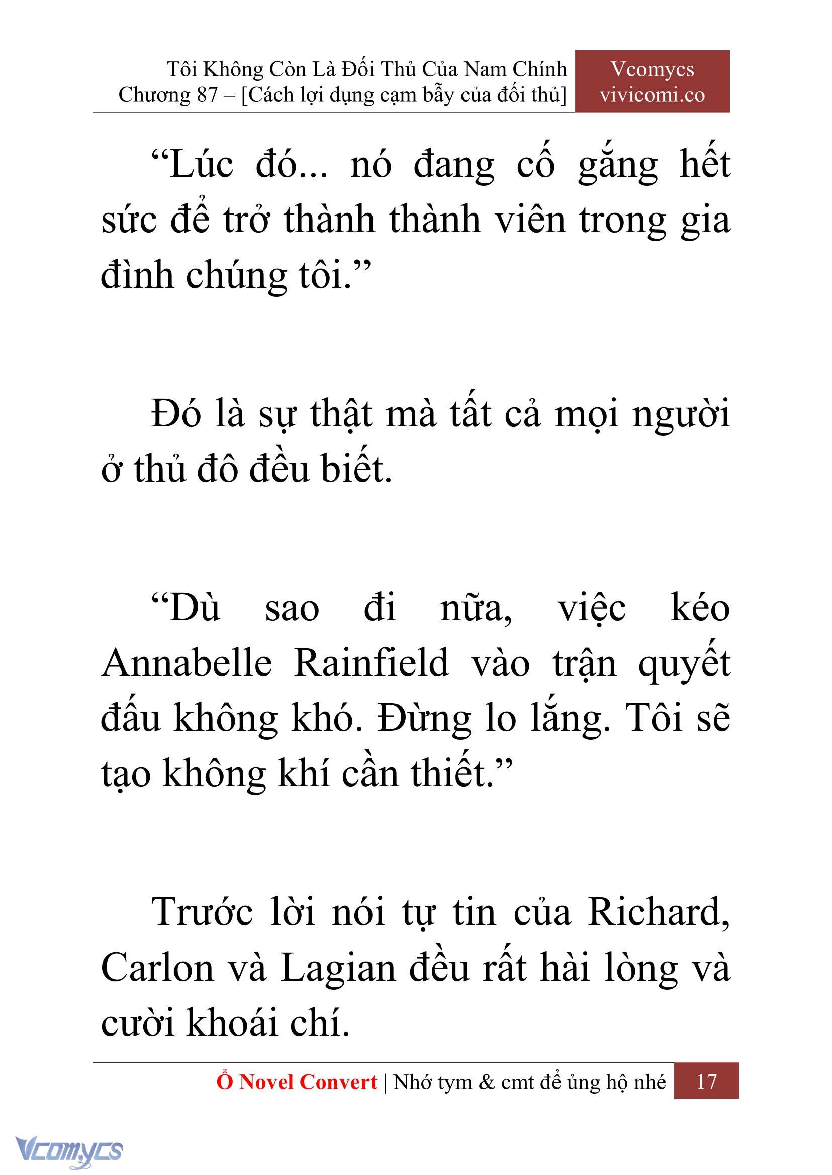 [Novel] Tôi Không Còn Là Đối Thủ Của Nam Chính Chapter 87 - Trang 2