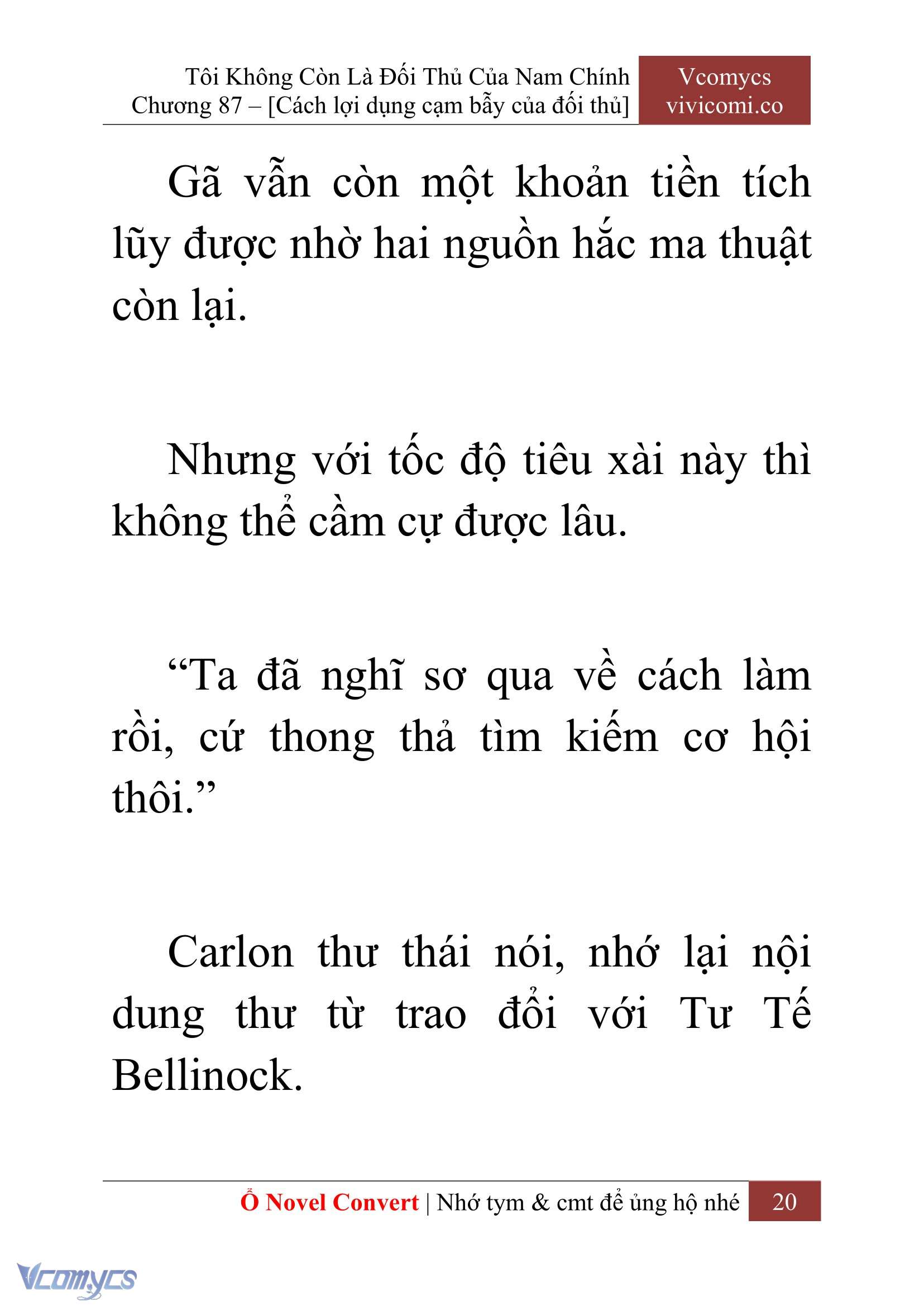 [Novel] Tôi Không Còn Là Đối Thủ Của Nam Chính Chapter 87 - Trang 2
