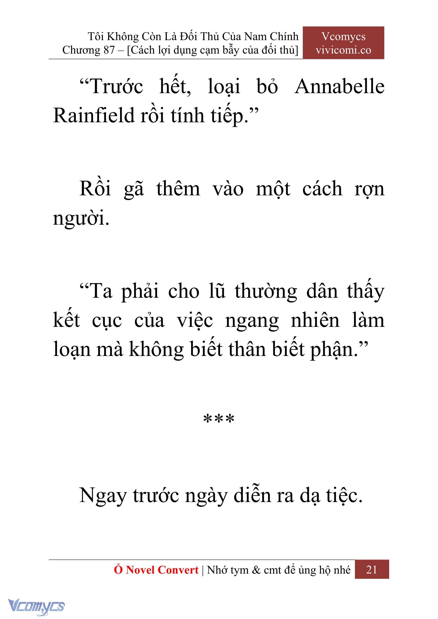 [Novel] Tôi Không Còn Là Đối Thủ Của Nam Chính Chapter 87 - Trang 2