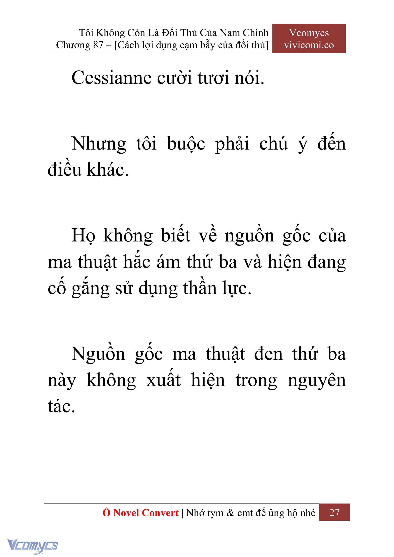 [Novel] Tôi Không Còn Là Đối Thủ Của Nam Chính Chapter 87 - Trang 2