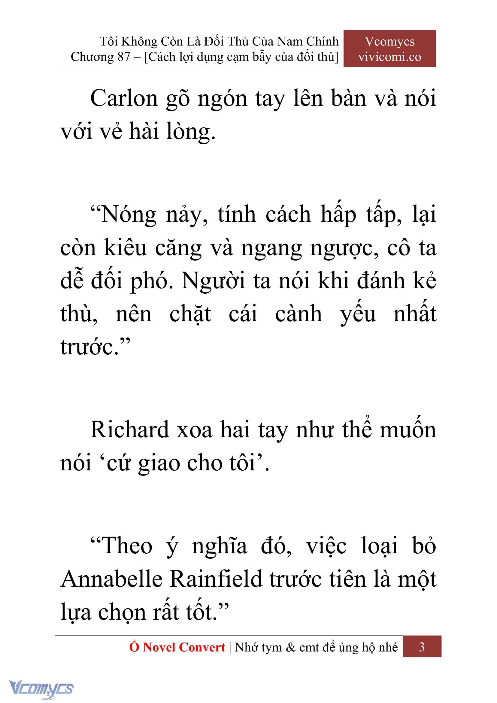 [Novel] Tôi Không Còn Là Đối Thủ Của Nam Chính Chapter 87 - Trang 2