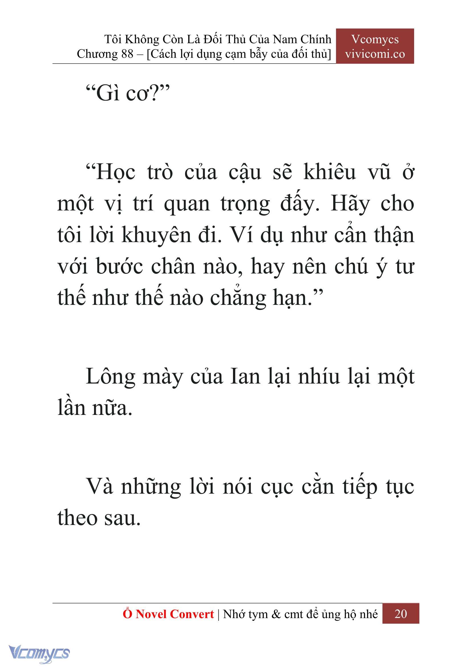 [Novel] Tôi Không Còn Là Đối Thủ Của Nam Chính Chapter 88 - Trang 2