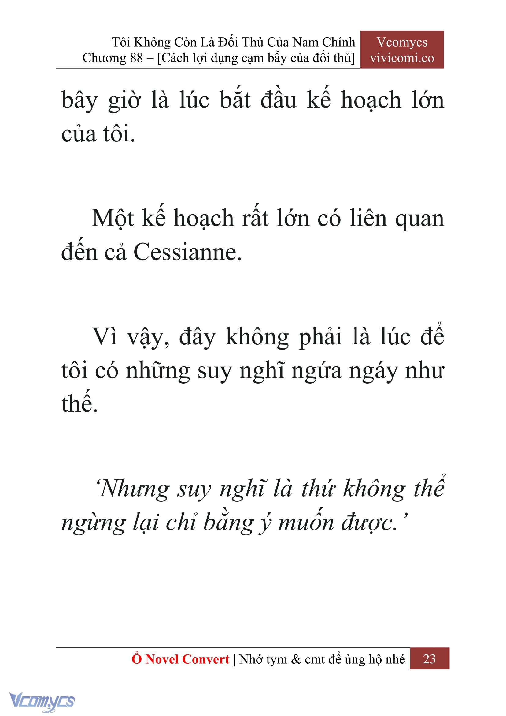 [Novel] Tôi Không Còn Là Đối Thủ Của Nam Chính Chapter 88 - Trang 2